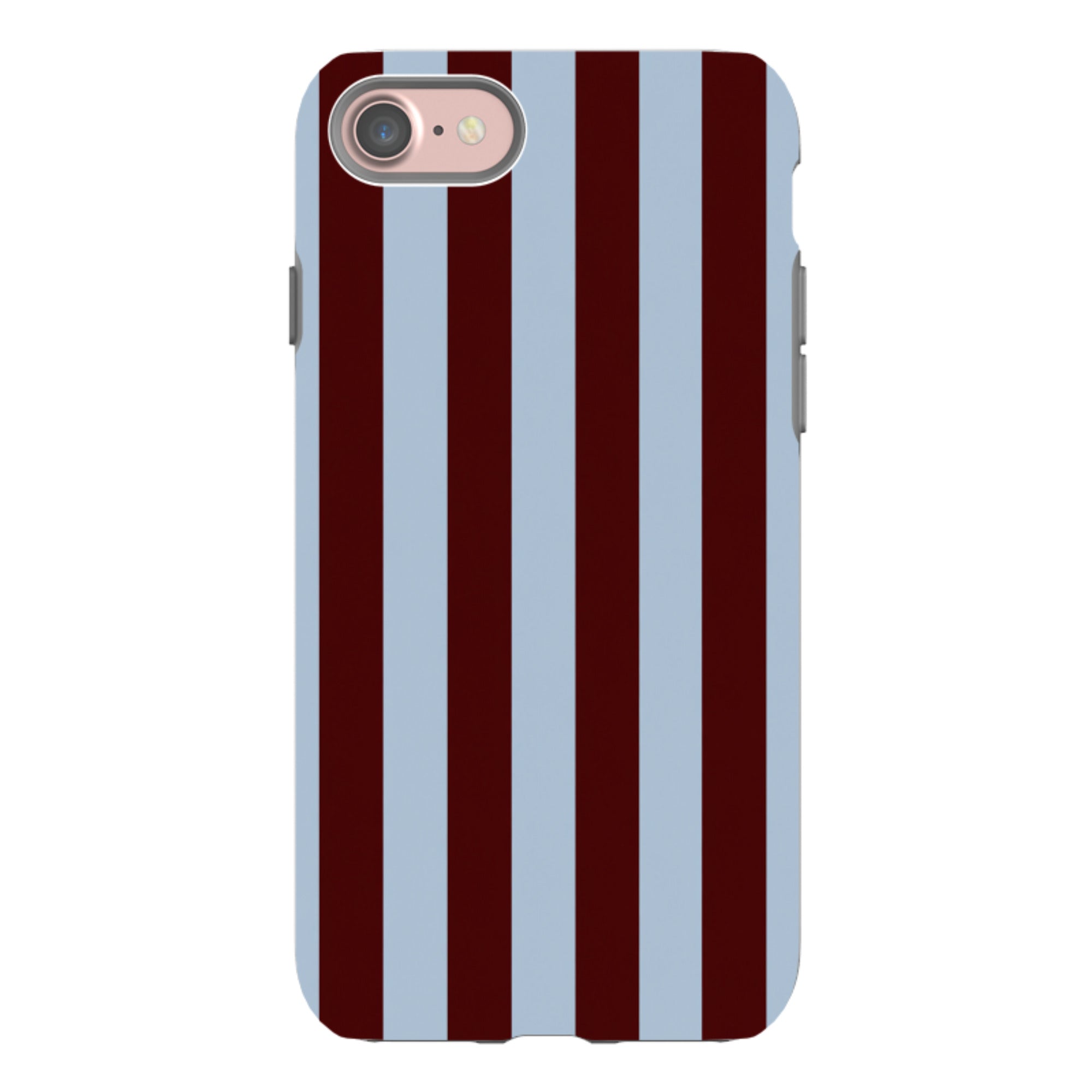 iPhone Tough Case - Claret & Sky Blue Stripe
