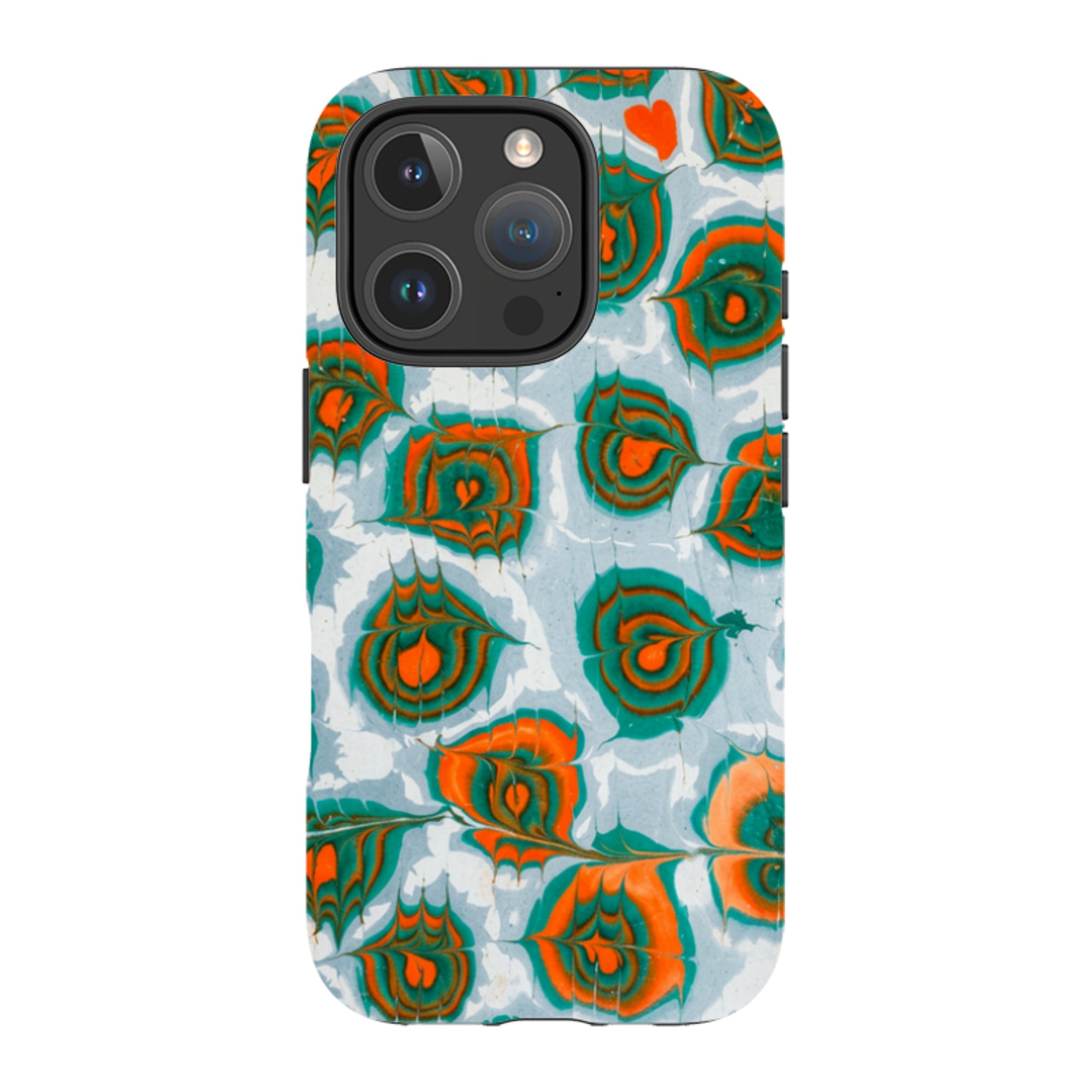 iPhone Tough Case - Teal & Orange Marble