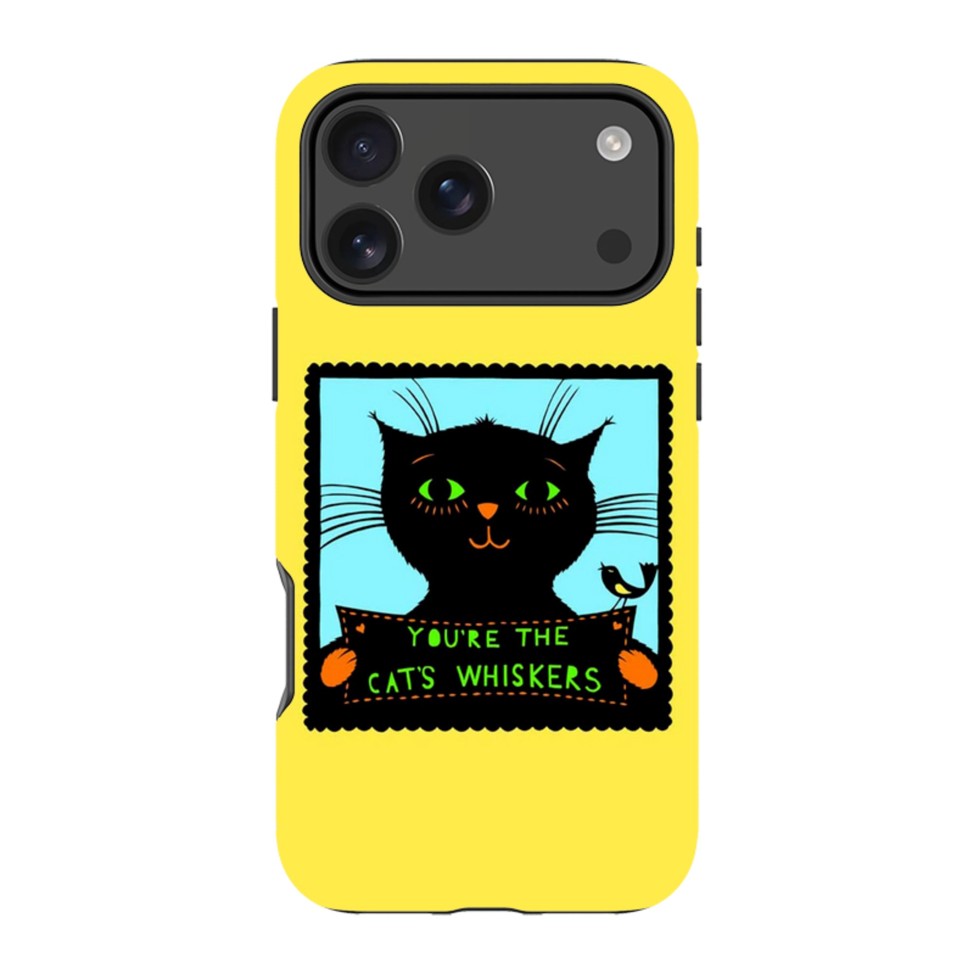 iPhone MagSafe Tough Case -  Cats Whiskers Yellow By Suzy Taylor