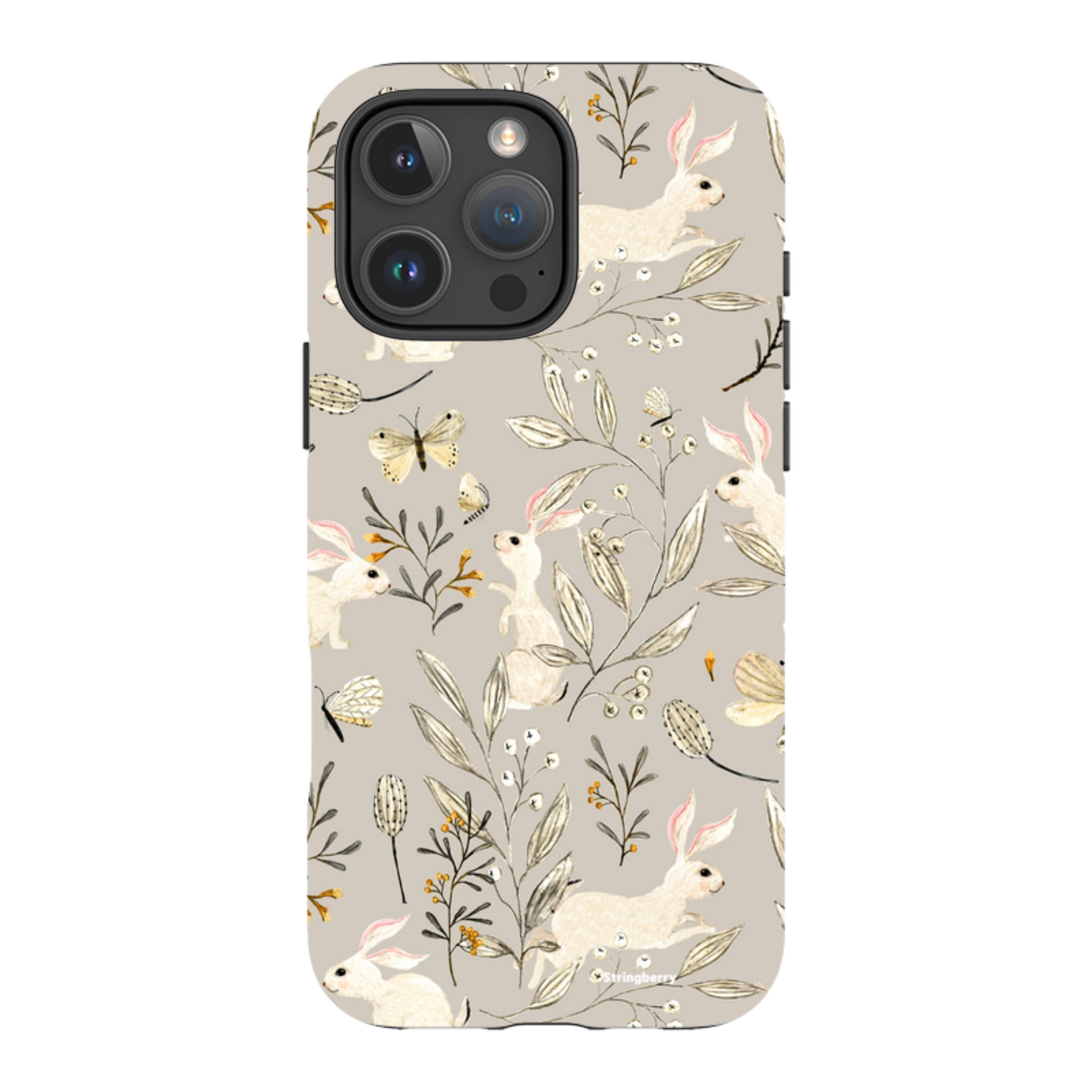 iPhone Tough Case - Bunnies Grey By Katherine Quinn