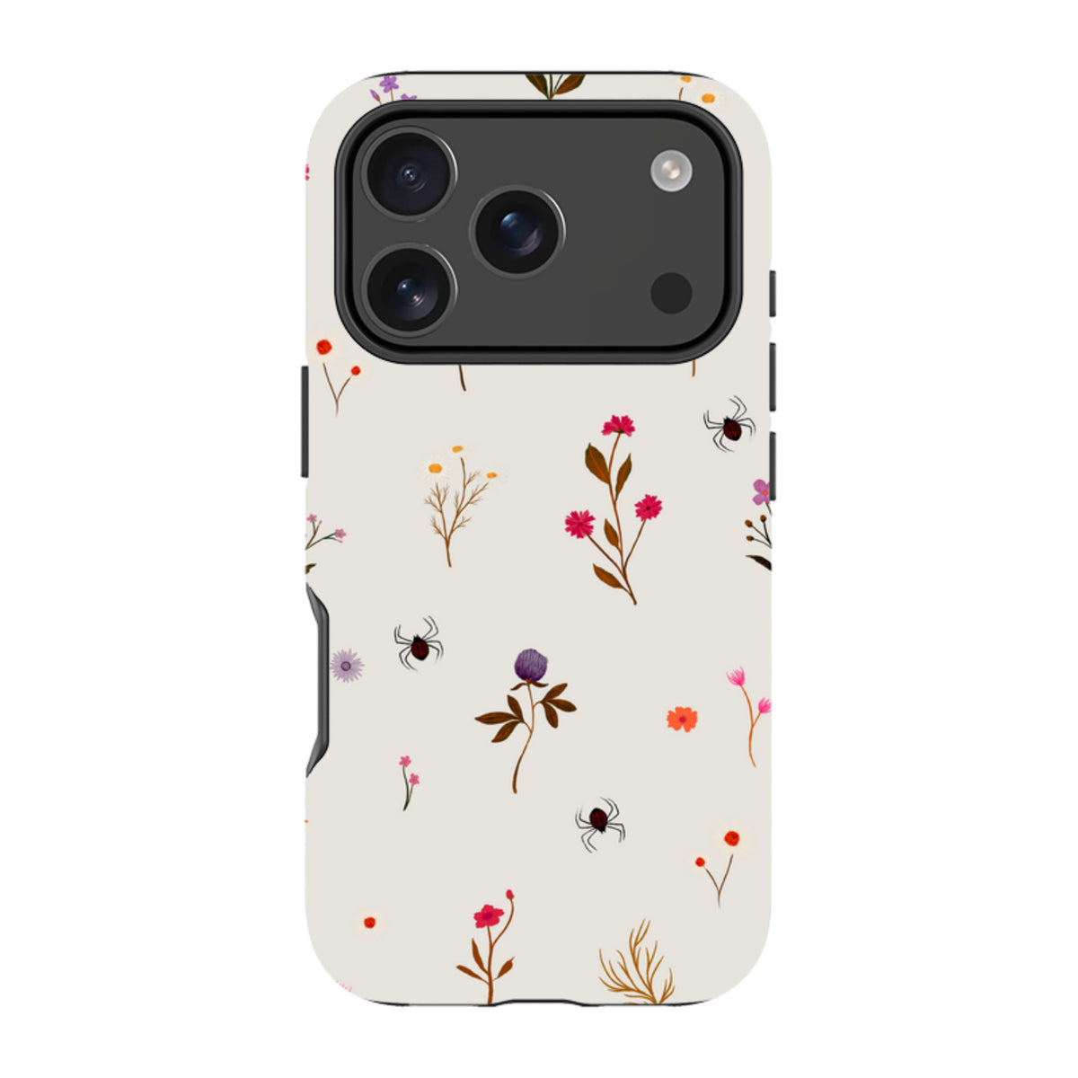 iPhone Tough Case - Florals and Spiders - Stone By Katherine Quinn