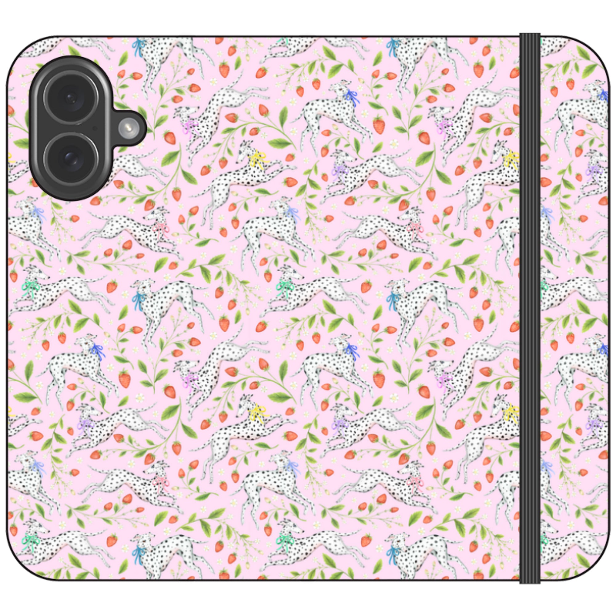 Spots and Strawbs Wallet Case By Catherine Rowe