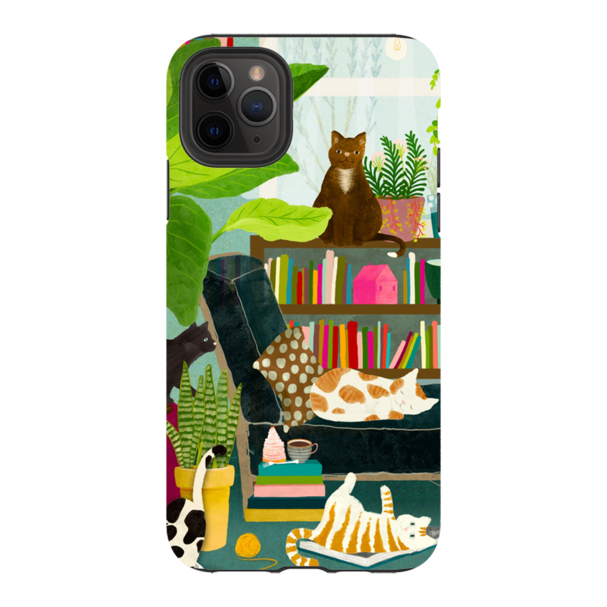 iPhone Tough Case - Cat Library By Katherine Quinn
