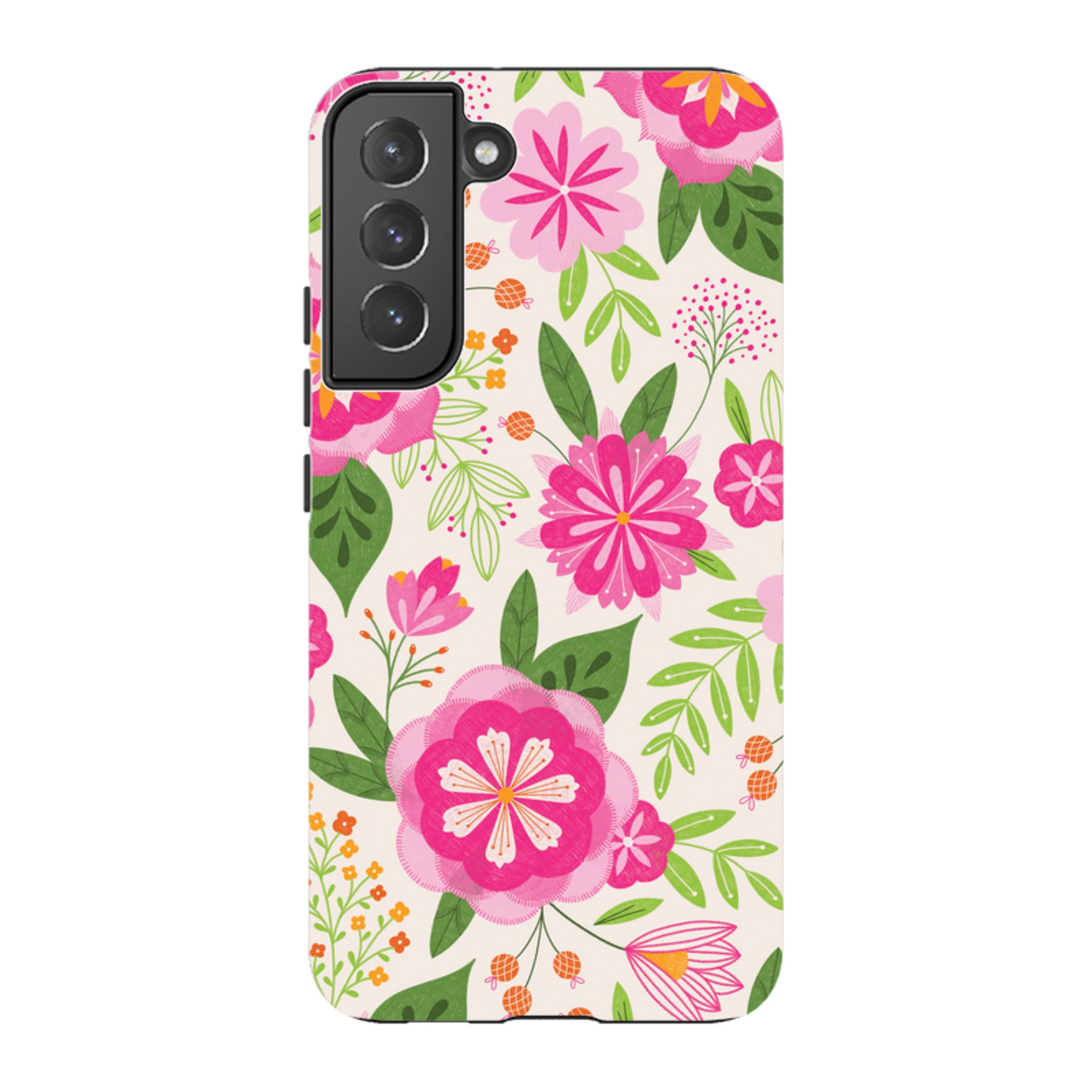 Samsung Tough Case - Big Bold Blooms Ivory By Jenny Zemanek