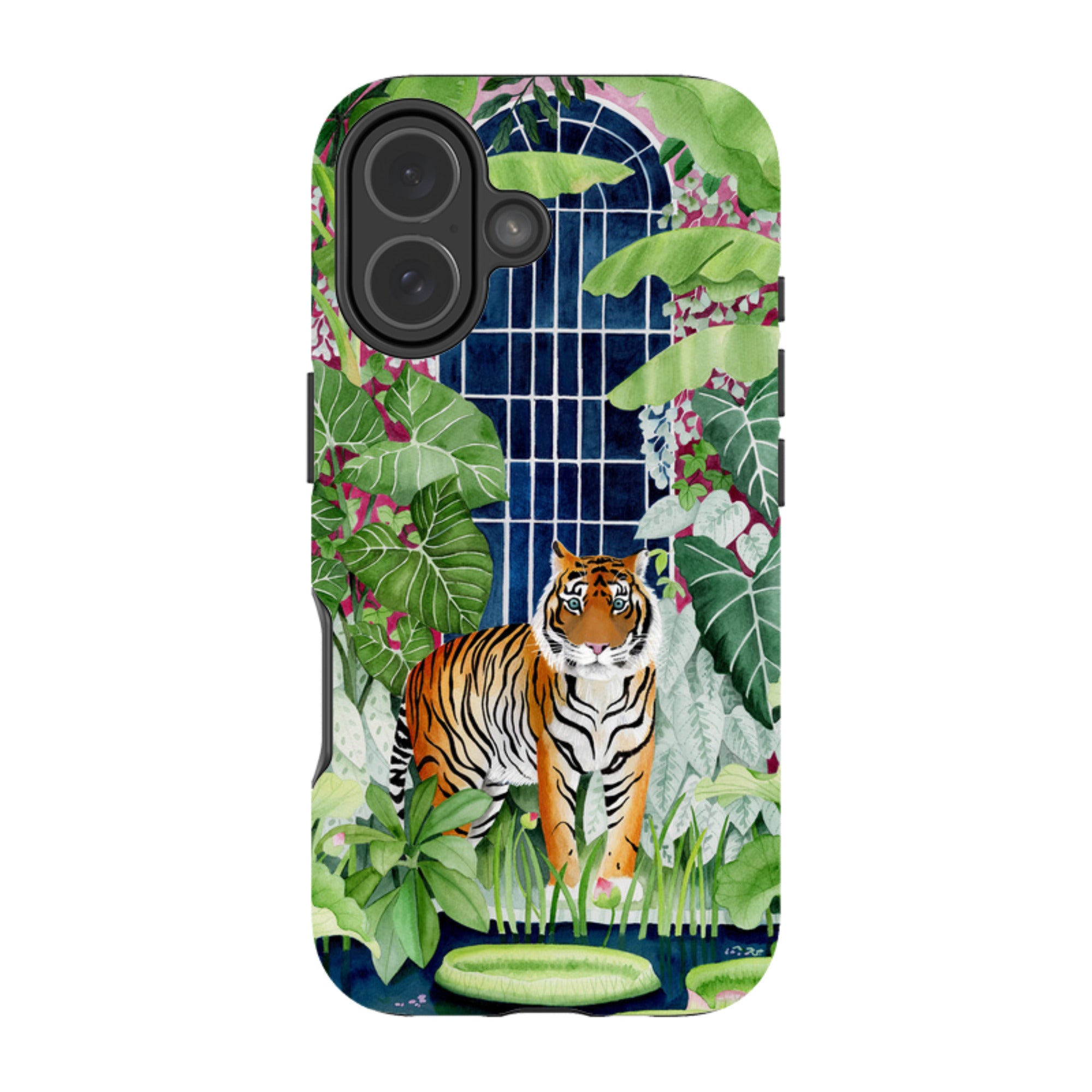 iPhone MagSafe Tough Case - Green House Tiger By Bex Parkin