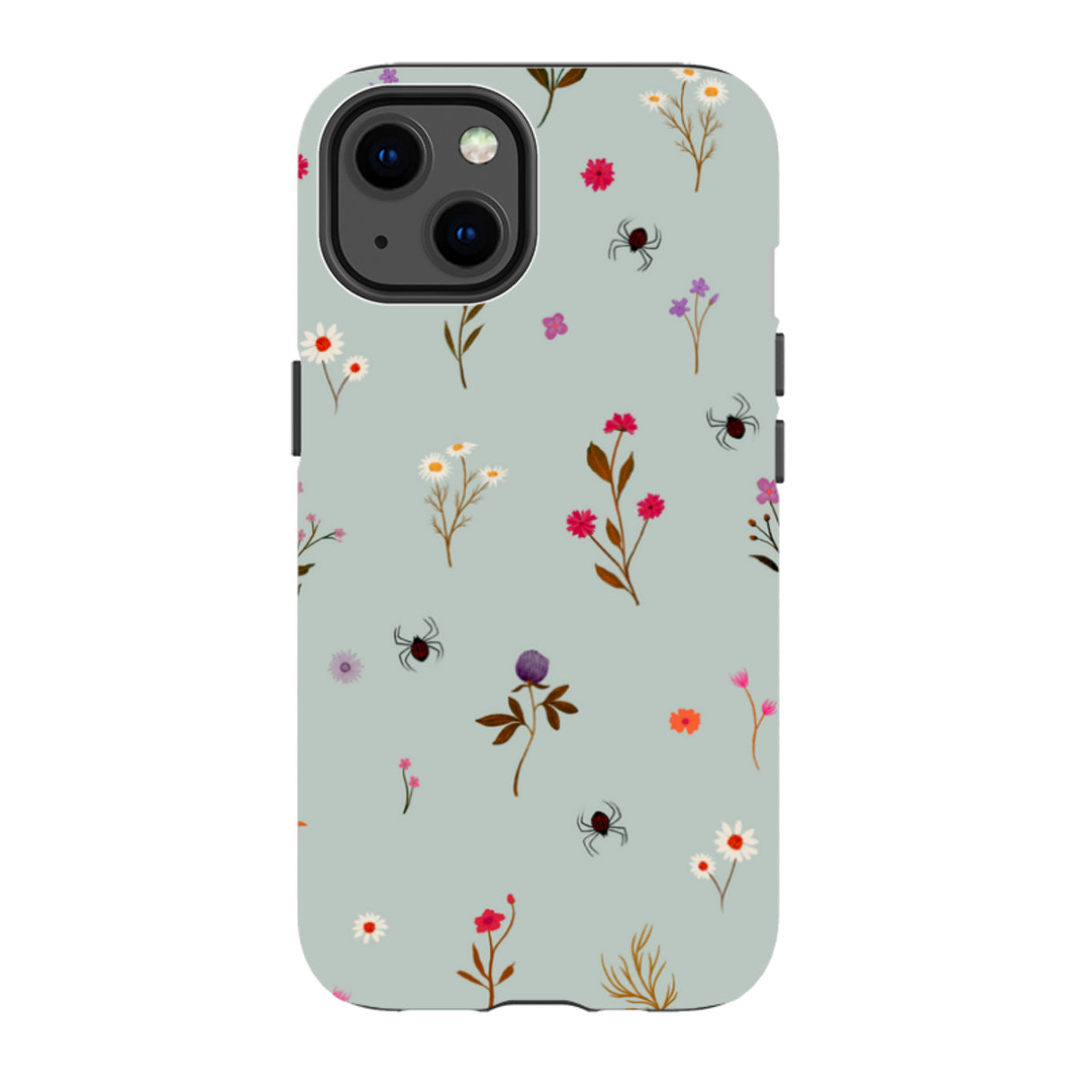 iPhone Tough Case - Florals and Spiders - Dusty Gourd By Katherine Quinn
