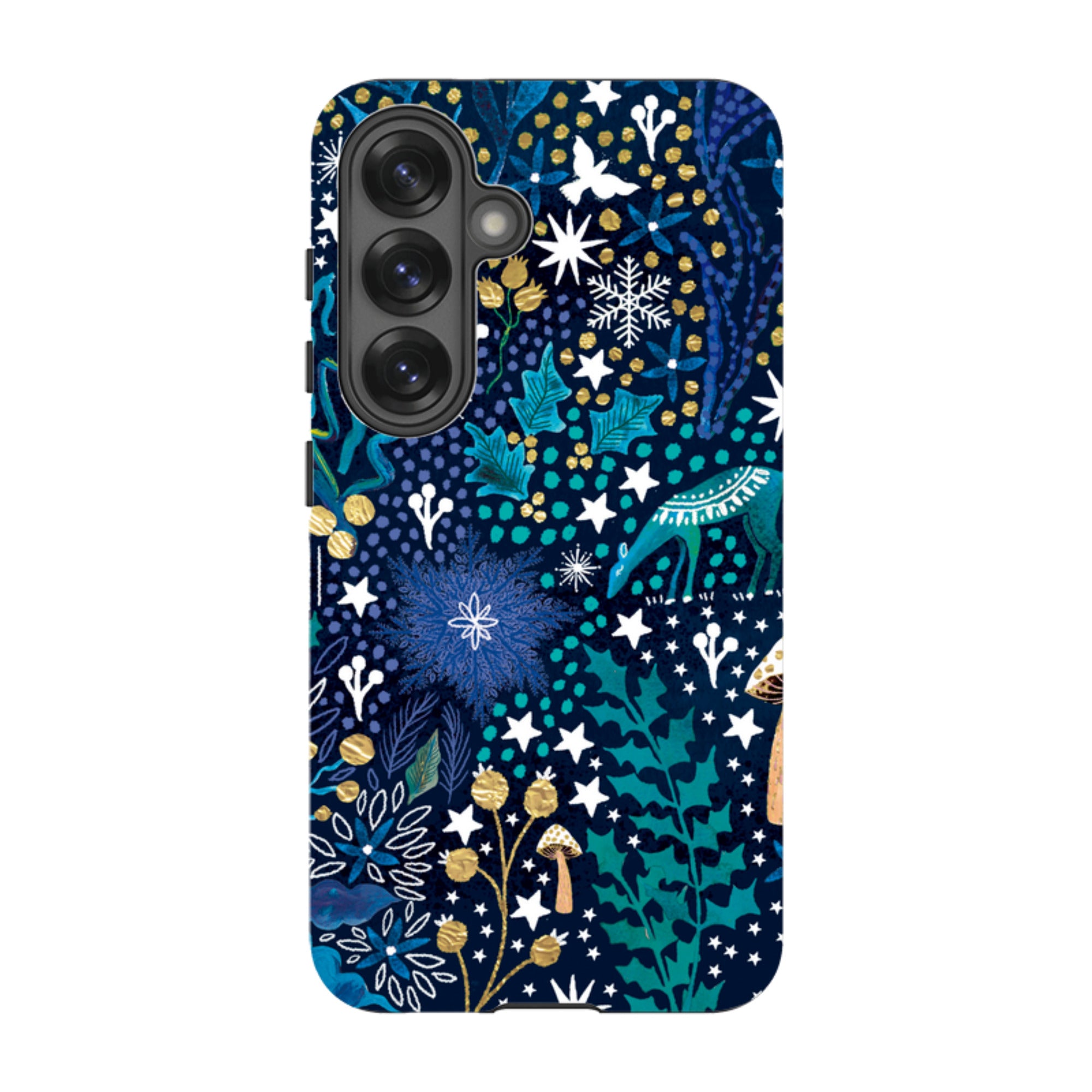 Samsung Tough Case - Winter Flowers Teal By Emma Frances Grant