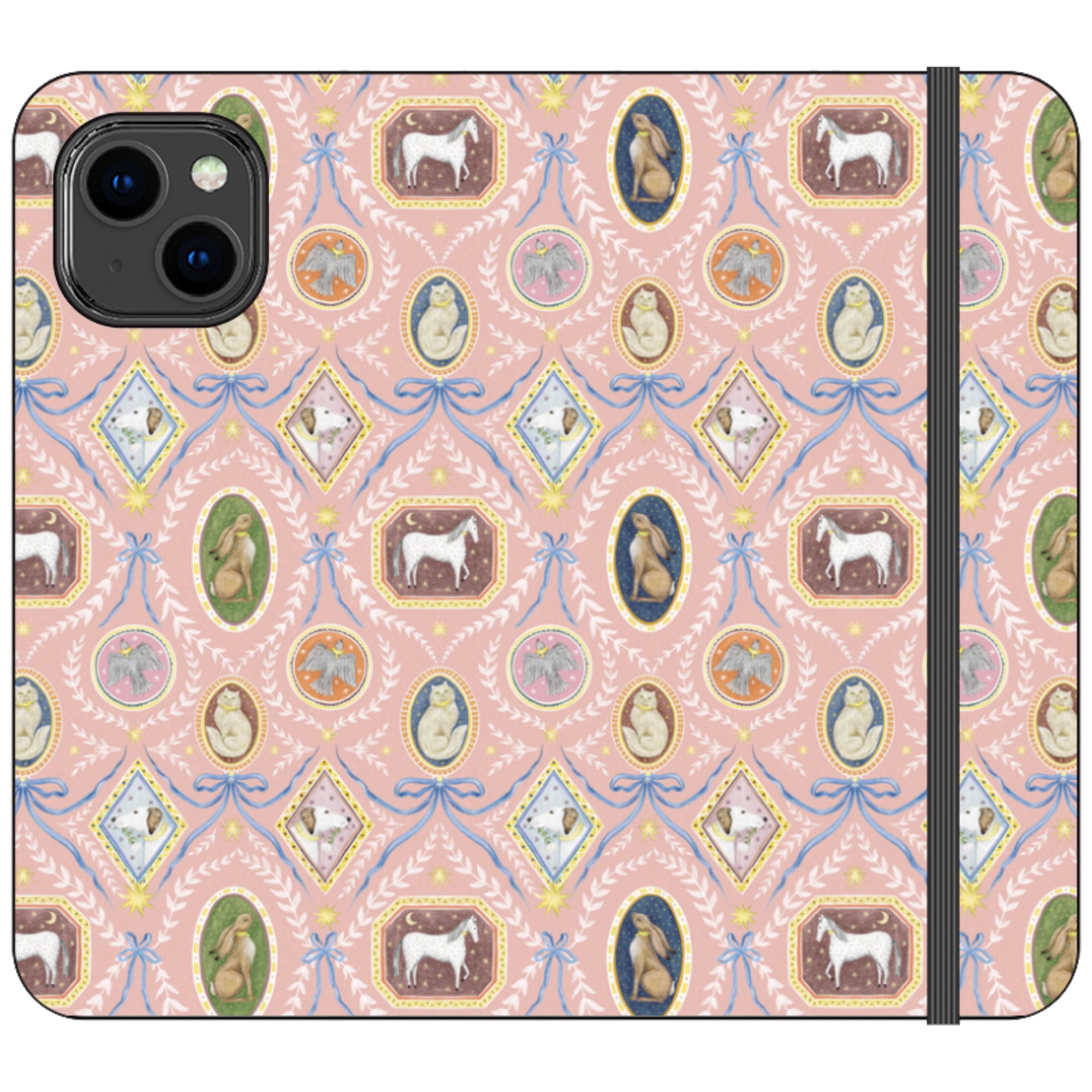 Charleston Peach Pink Wallet Case By Catherine Rowe