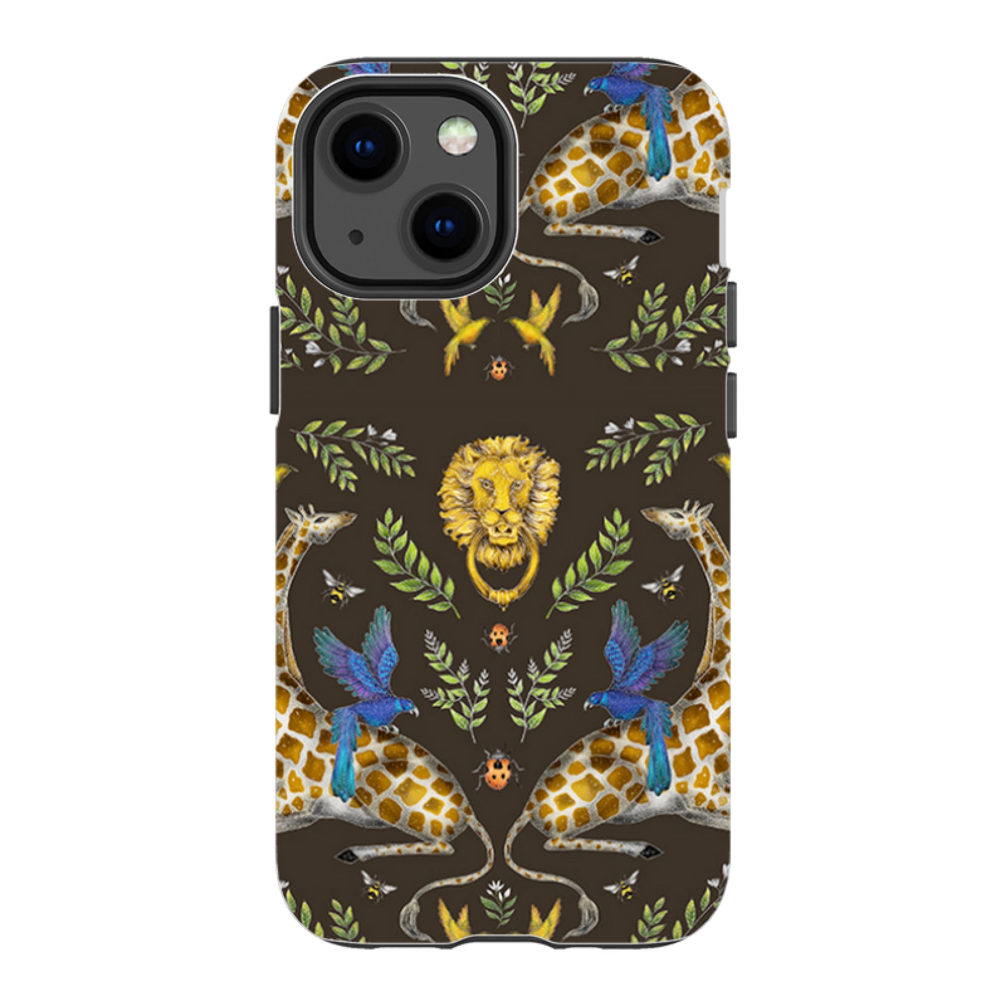 iPhone Tough Case - Giraffes Birds and Lion By Catherine Rowe