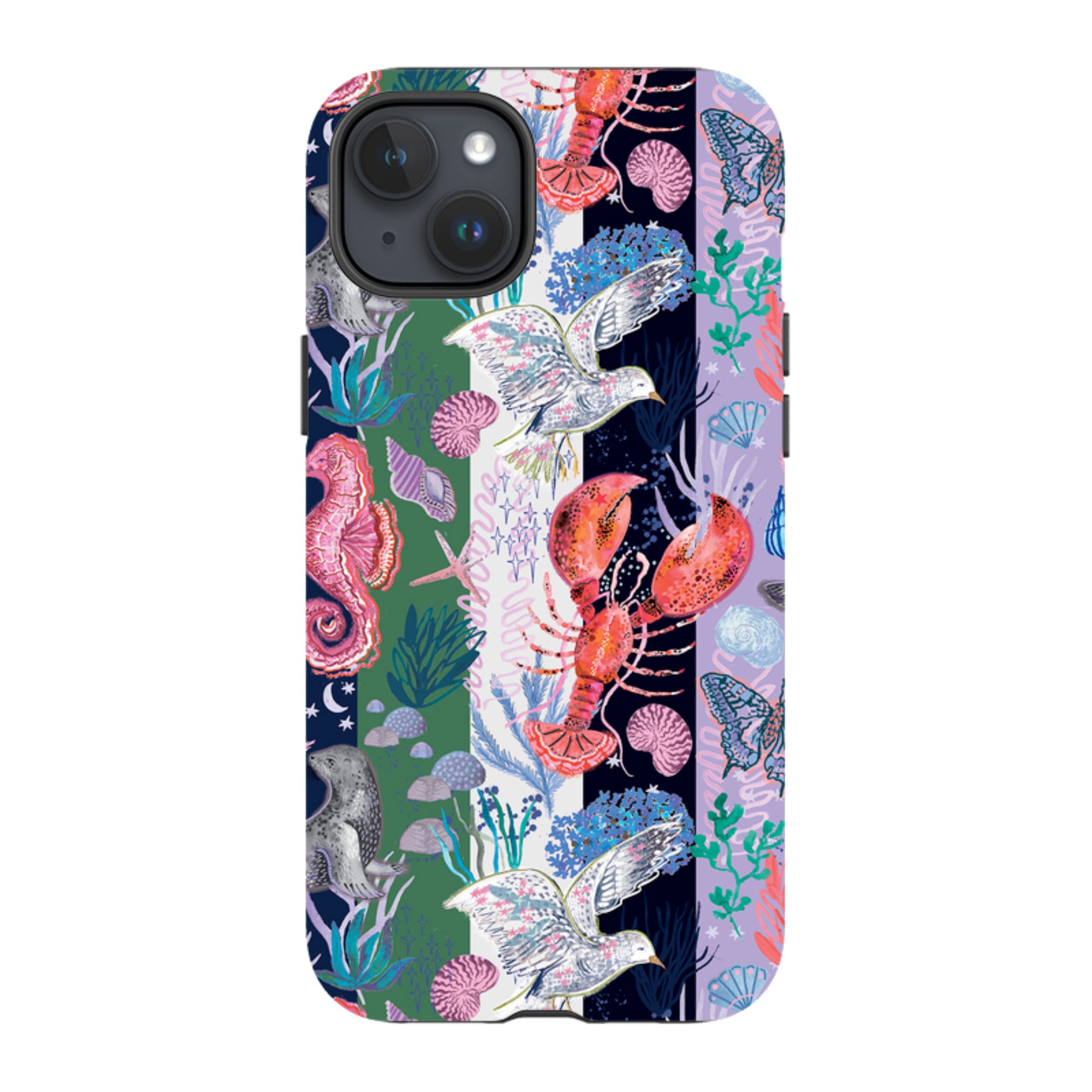 iPhone MagSafe Tough Case - Coastal Calling Stripe I By Emma Frances Grant