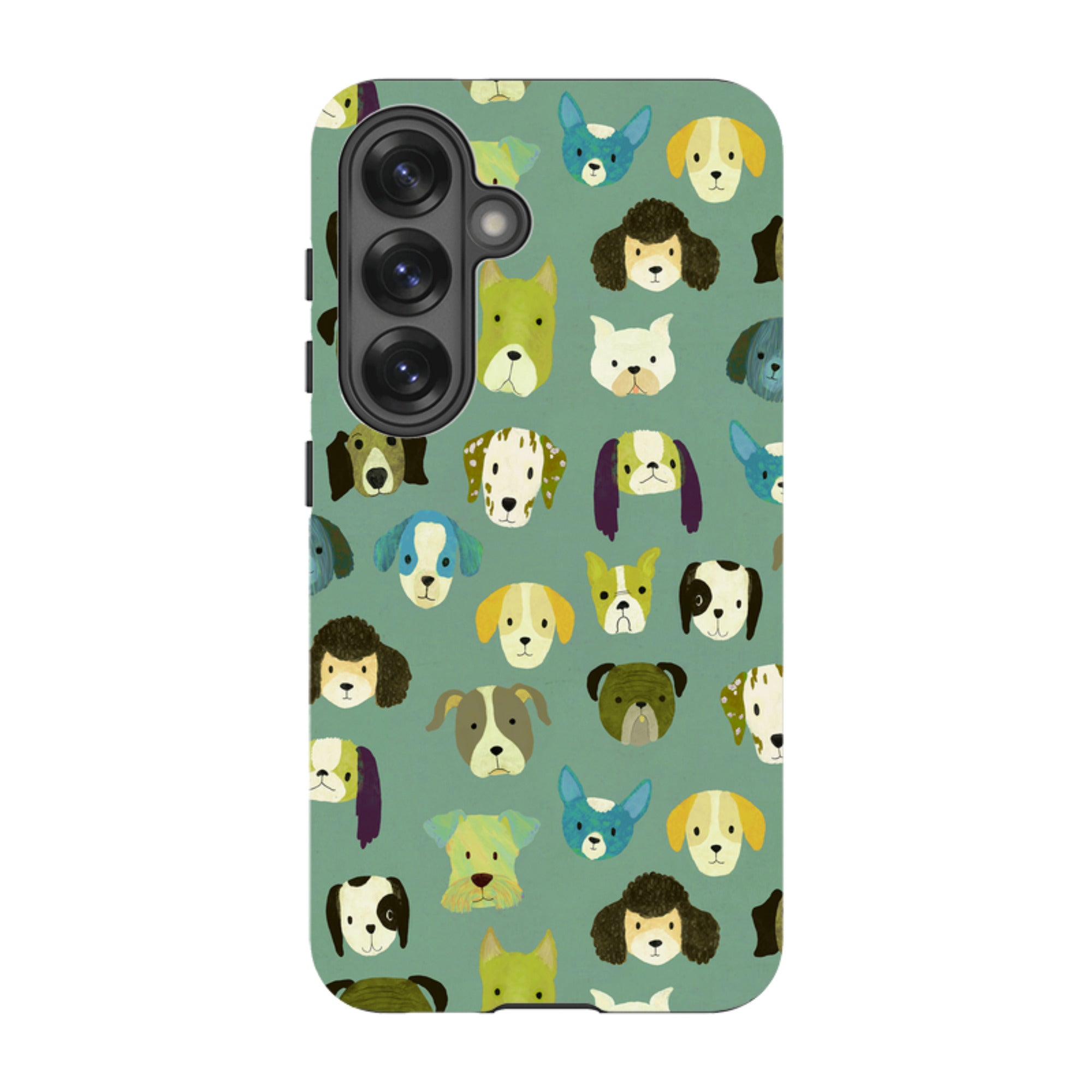 Samsung Tough Case - Dog Heads Green By Katherine Quinn