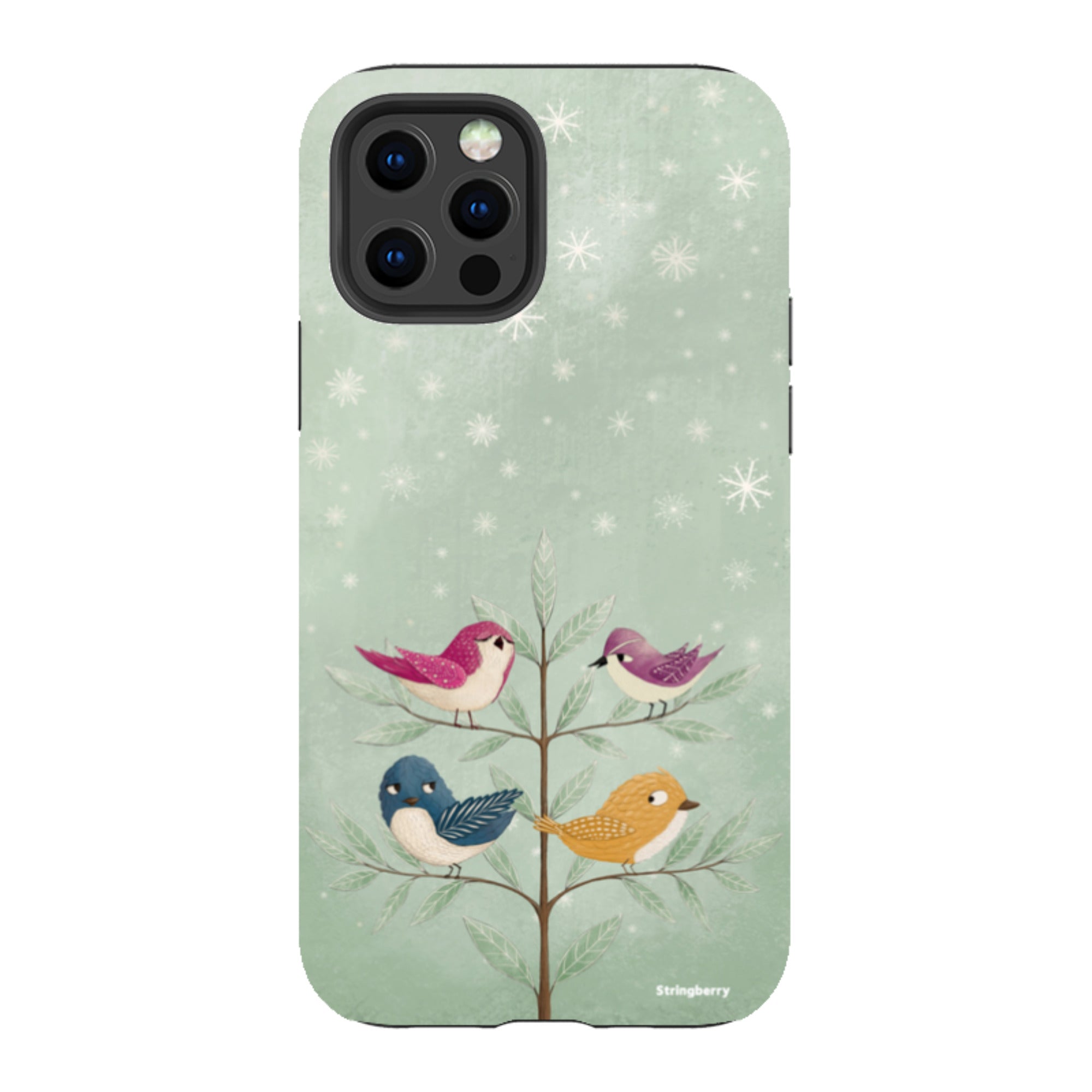iPhone Tough Case - Garden Birds Aqua By Maja Lindberg