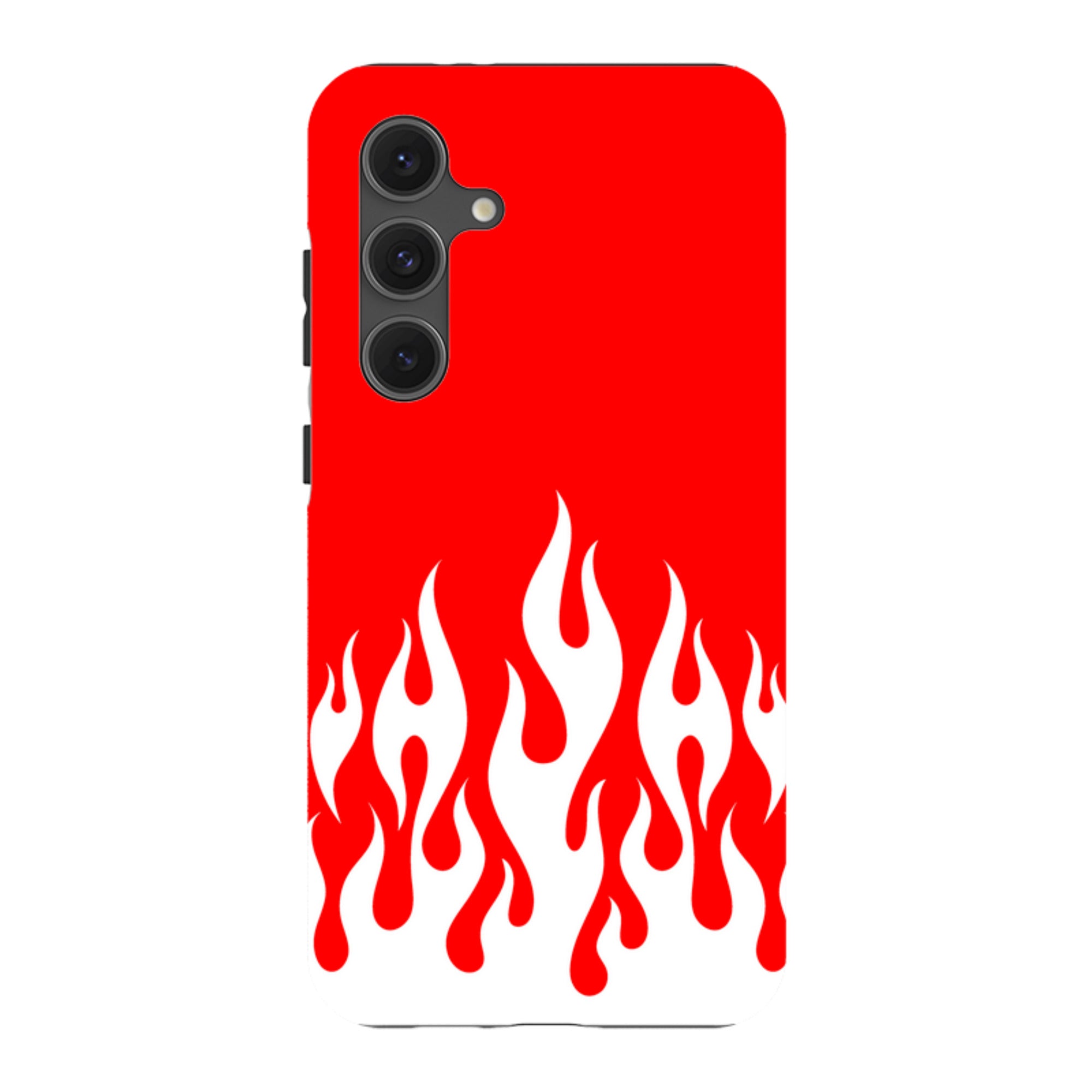 Samsung Tough Case - White Flames Red