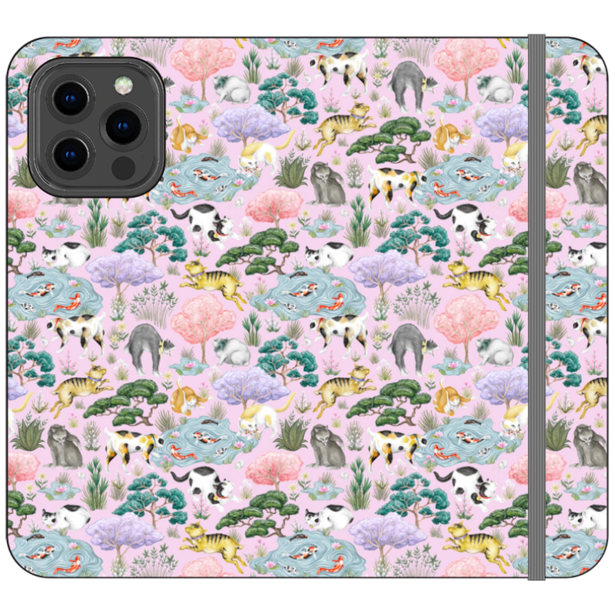 Cat Garden Wallet Case By Catherine Rowe