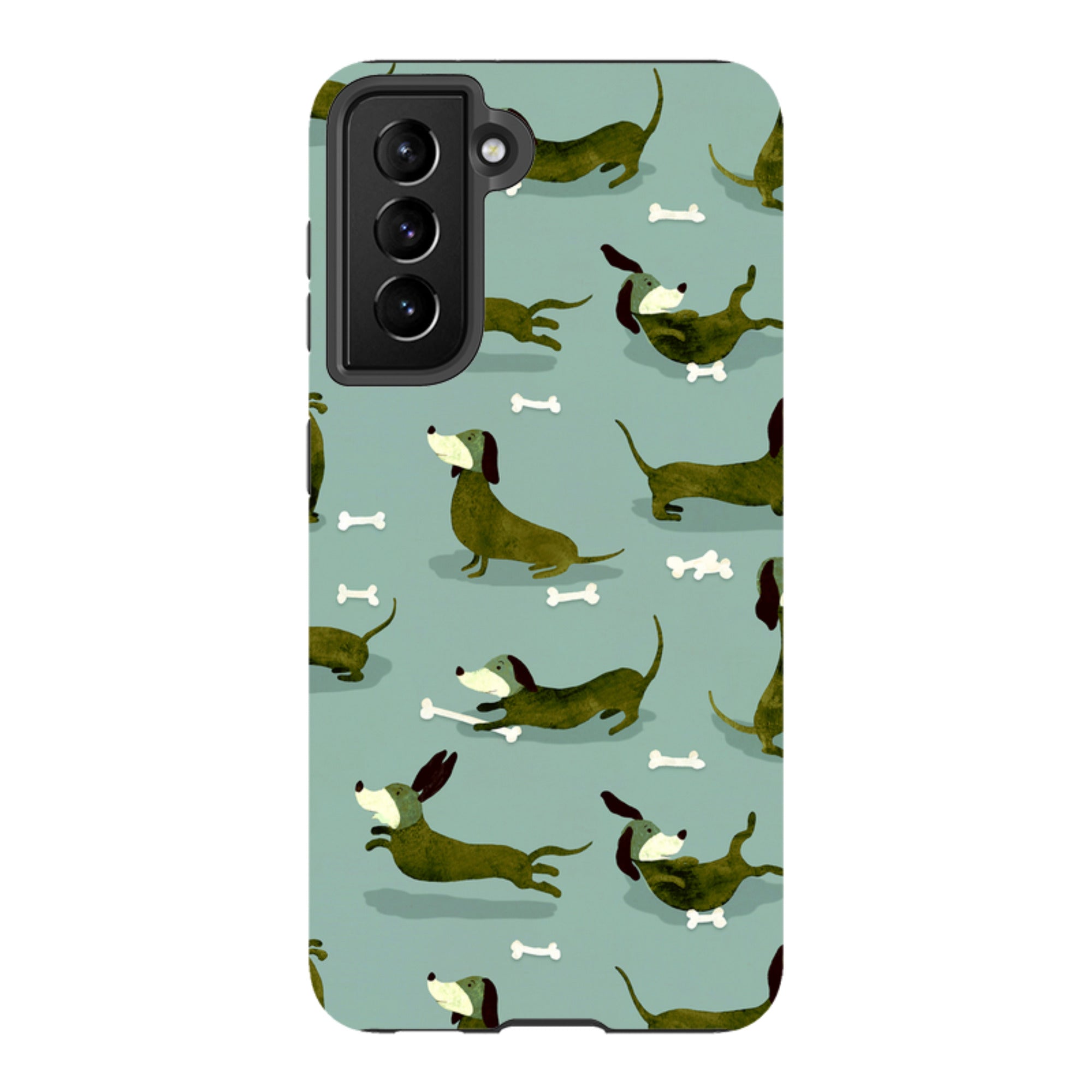 Samsung Tough Case - Dash Dogs Green By Katherine Quinn
