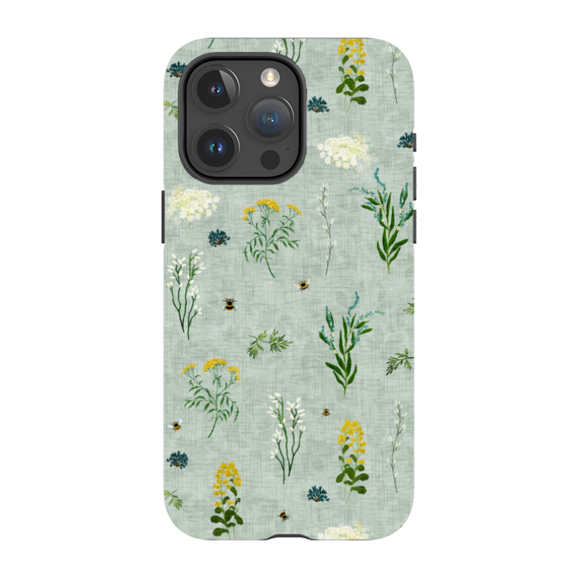 iPhone Tough Case - Song Bird Florals and Bees By Katherine Quinn
