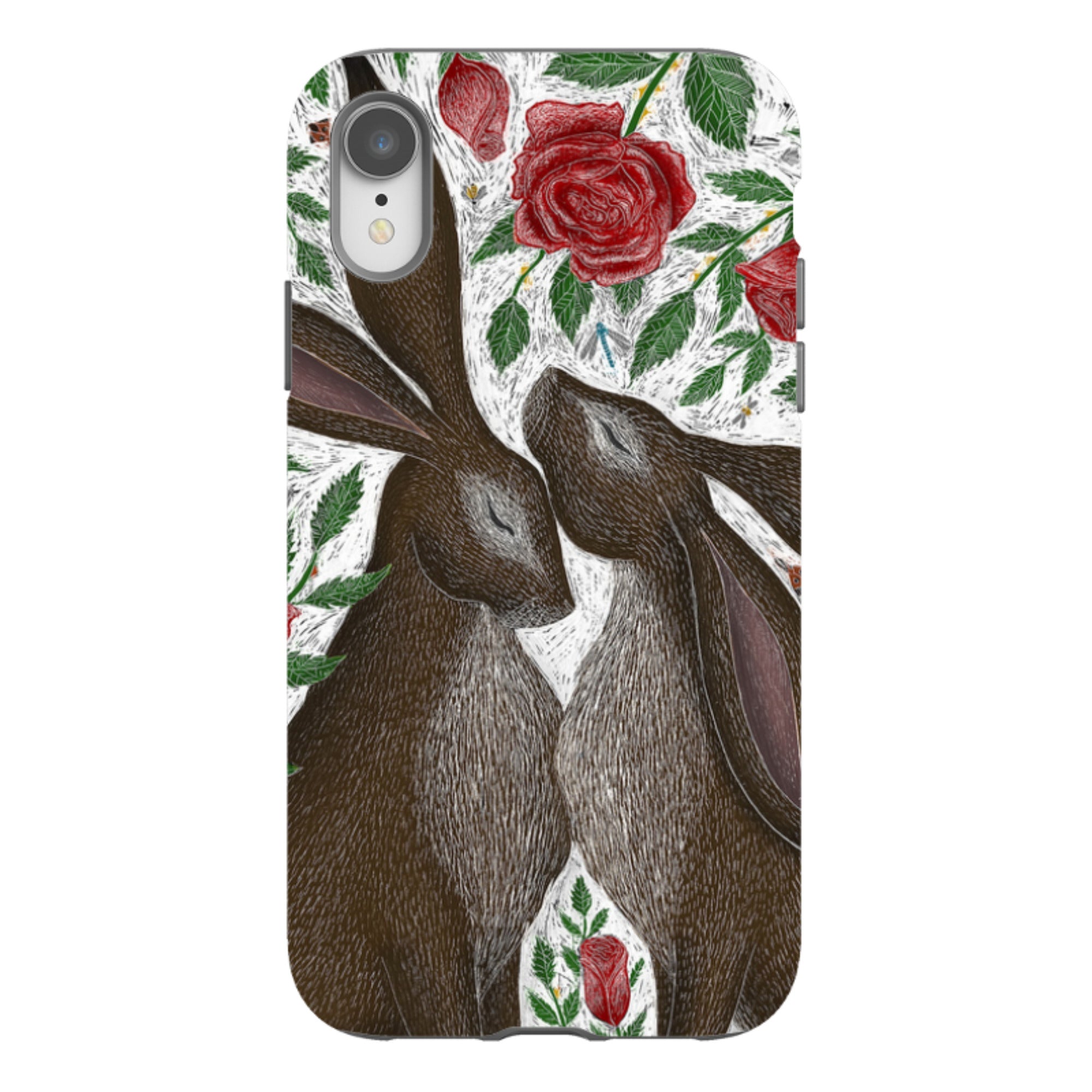 iPhone Tough Case - Hares And Red Roses By Catherine Rowe