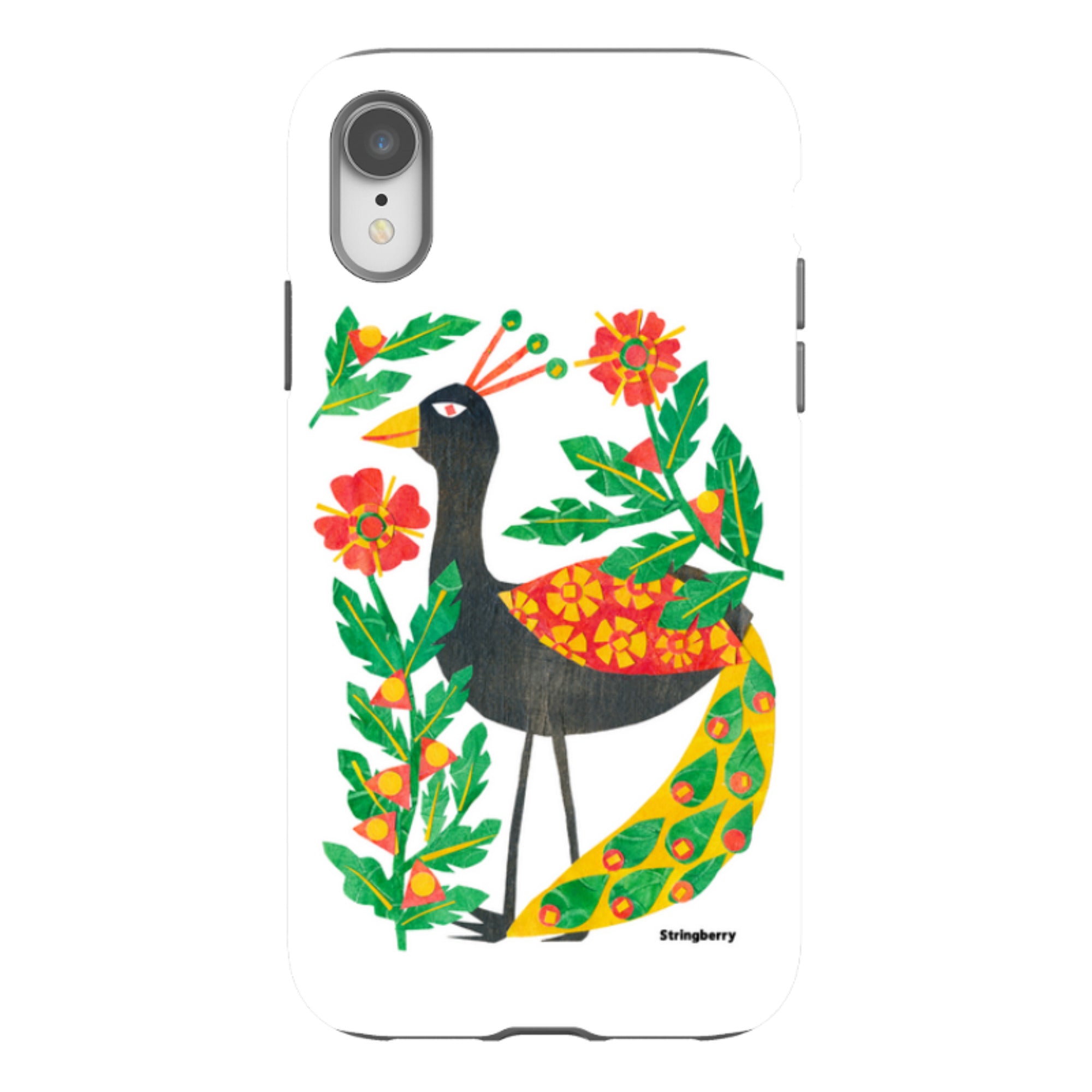 iPhone Tough Case - Folk Floral Peahen By Tracey English