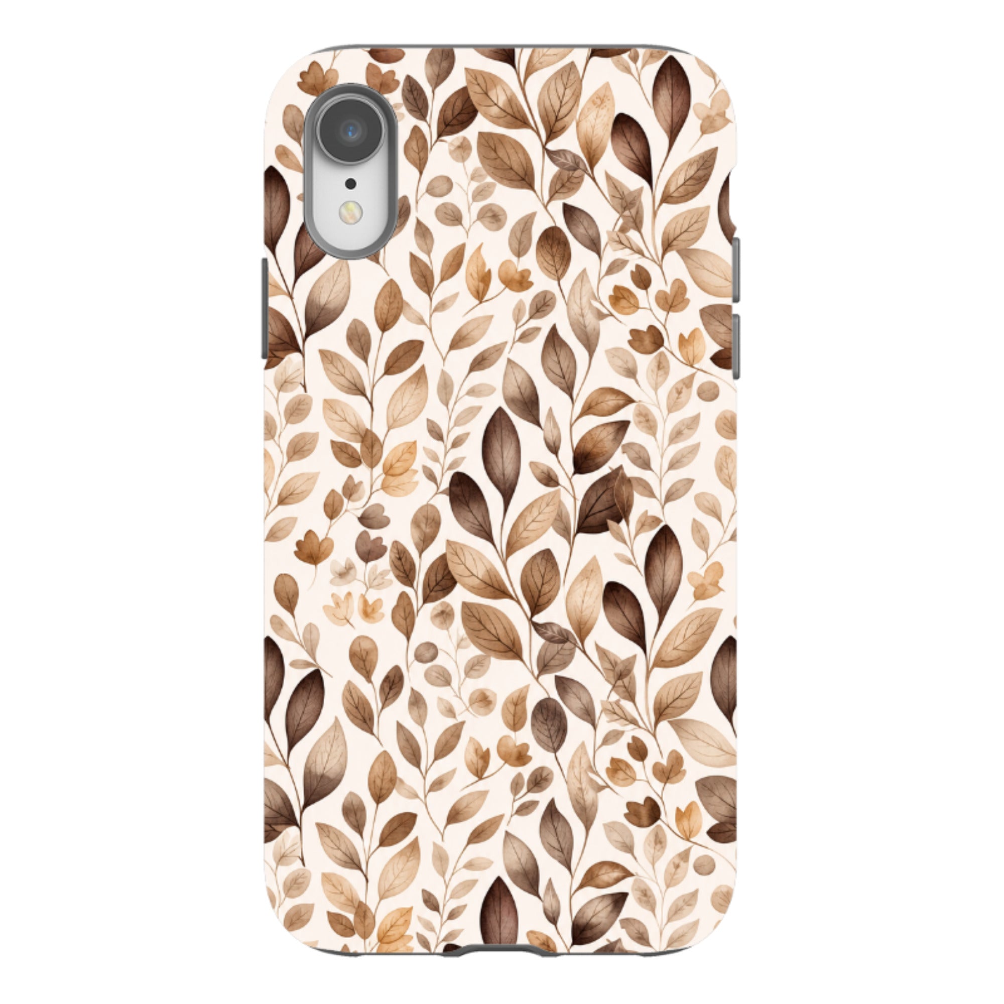 iPhone Tough Case - Beige Aesthetic Leaves