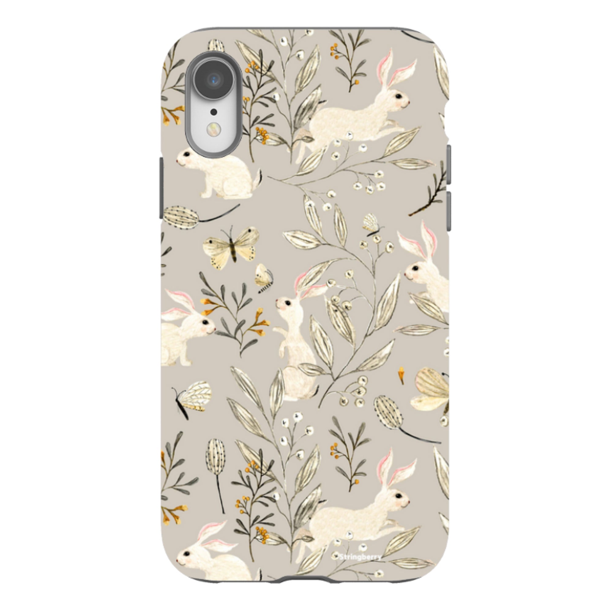 iPhone Tough Case - Bunnies Grey By Katherine Quinn