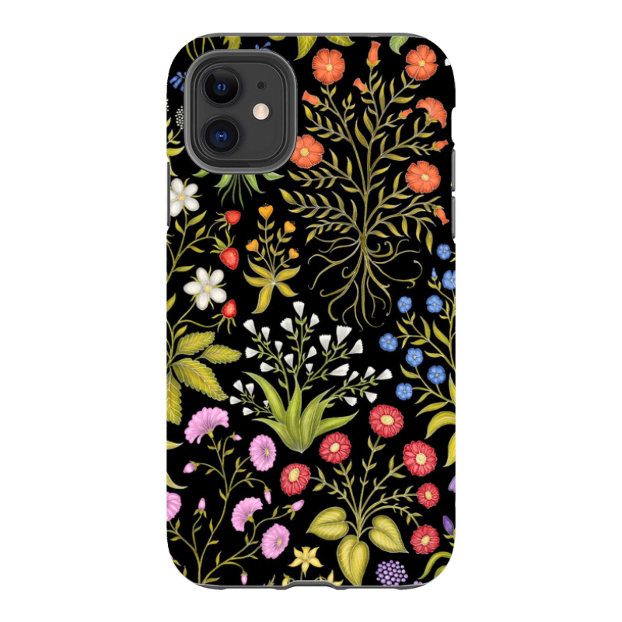iPhone Tough Case - Fleurs Black By Catherine Rowe