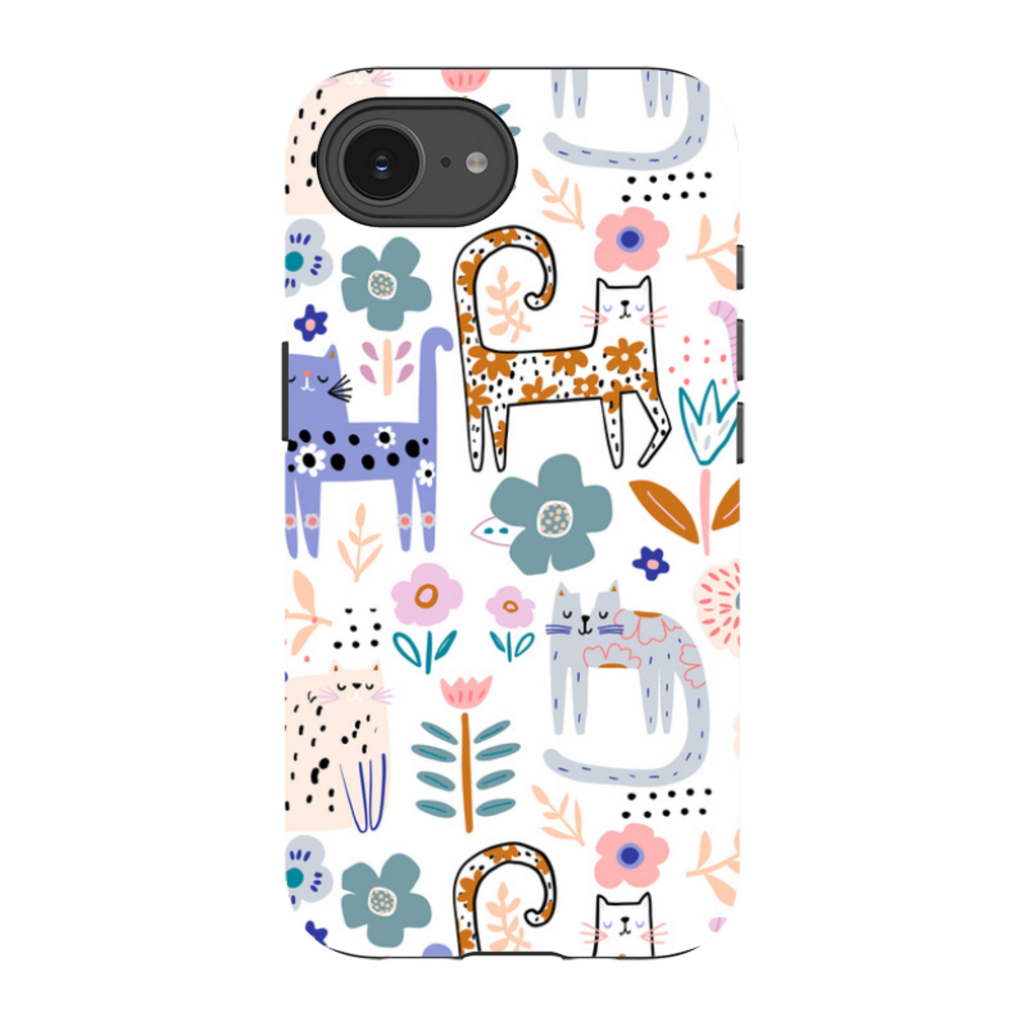iPhone Tough Case - Floral Cats