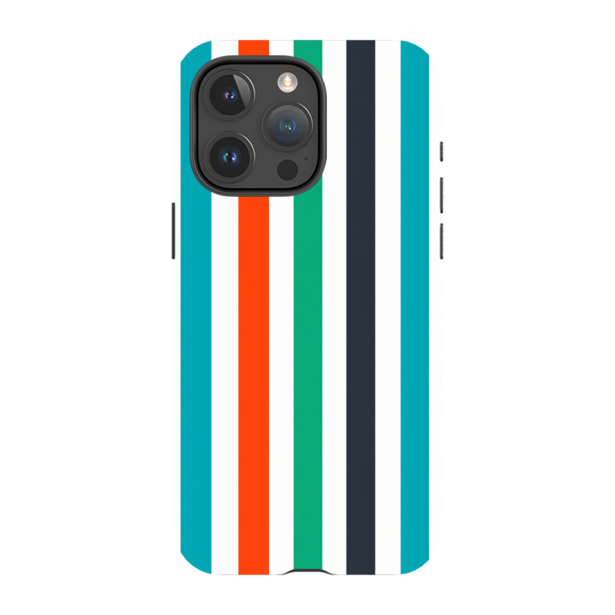 iPhone Tough Case - Orange & Teal Stripe