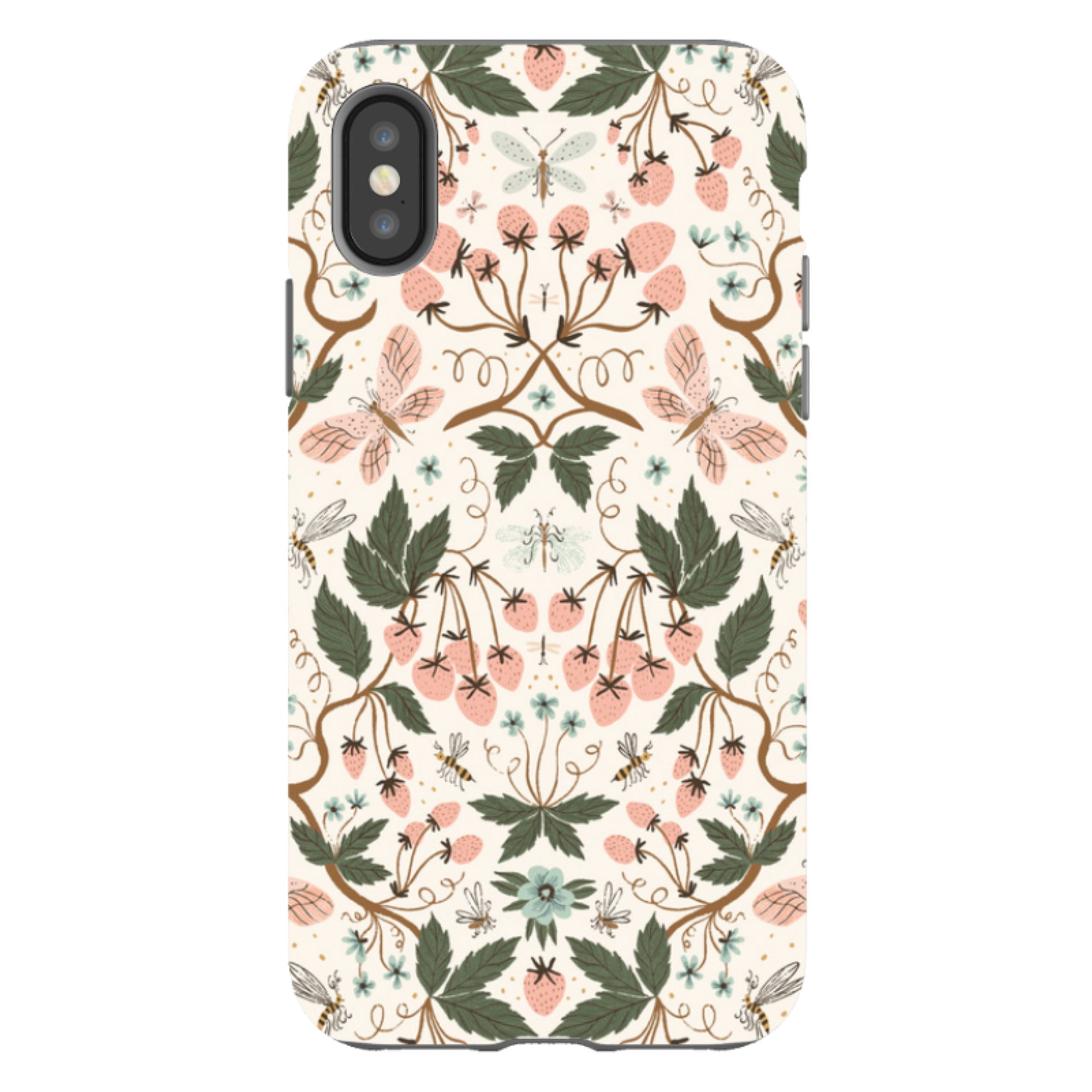 iPhone Tough Case - Bugs And Berries Pattern By Meghann Rader