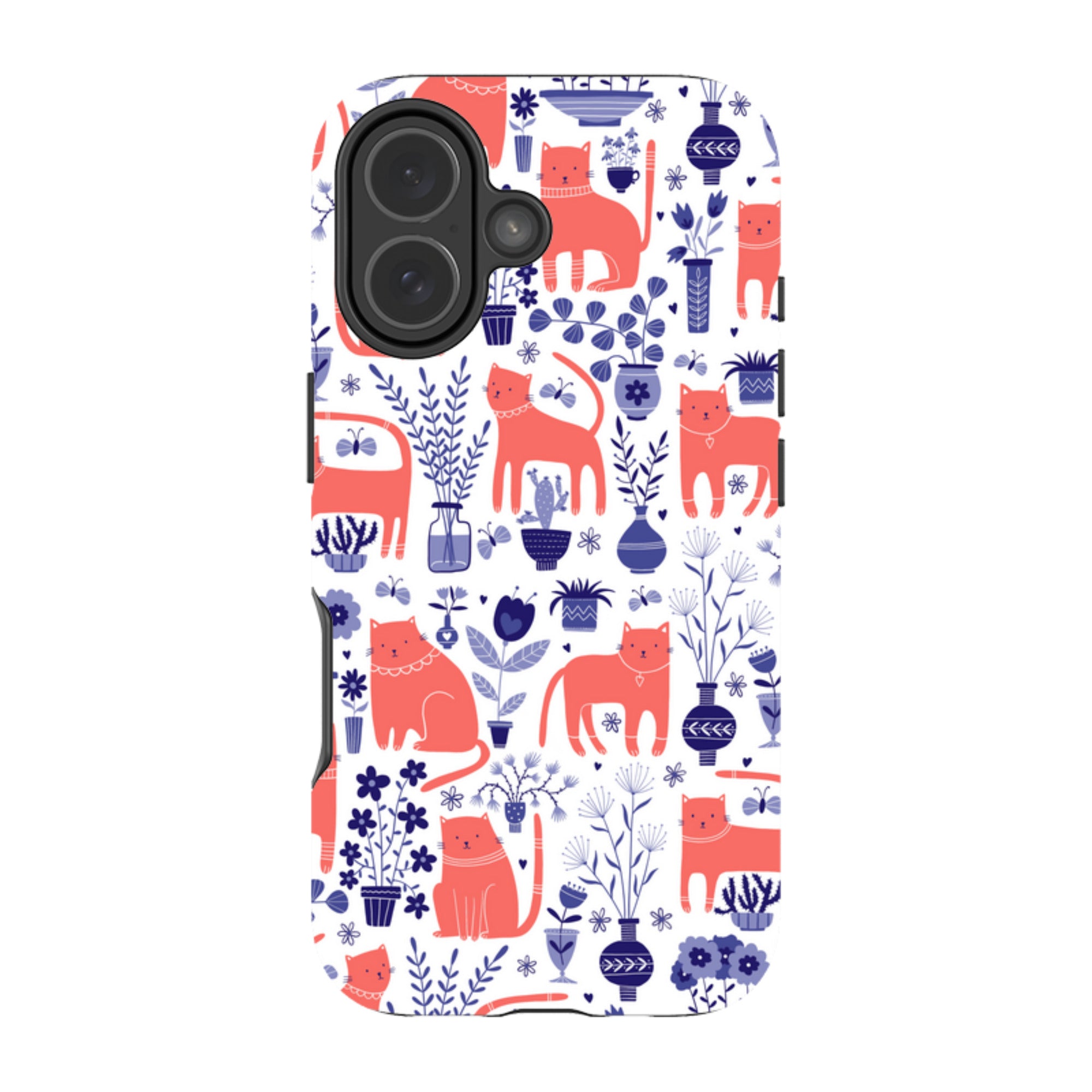 iPhone Tough Case - Coral Cats By Suzy Taylor
