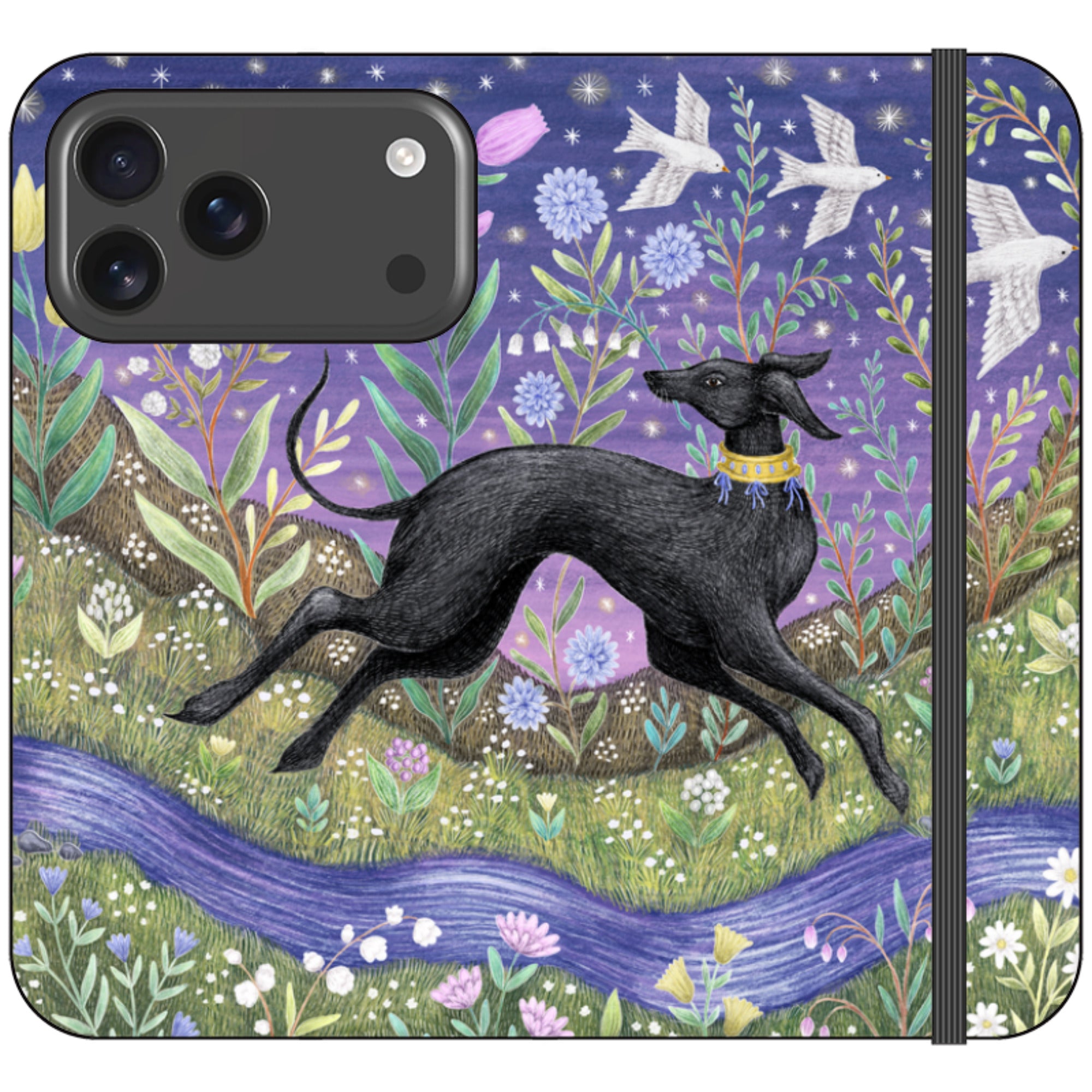 Meadow Hound Wallet Case By Catherine Rowe