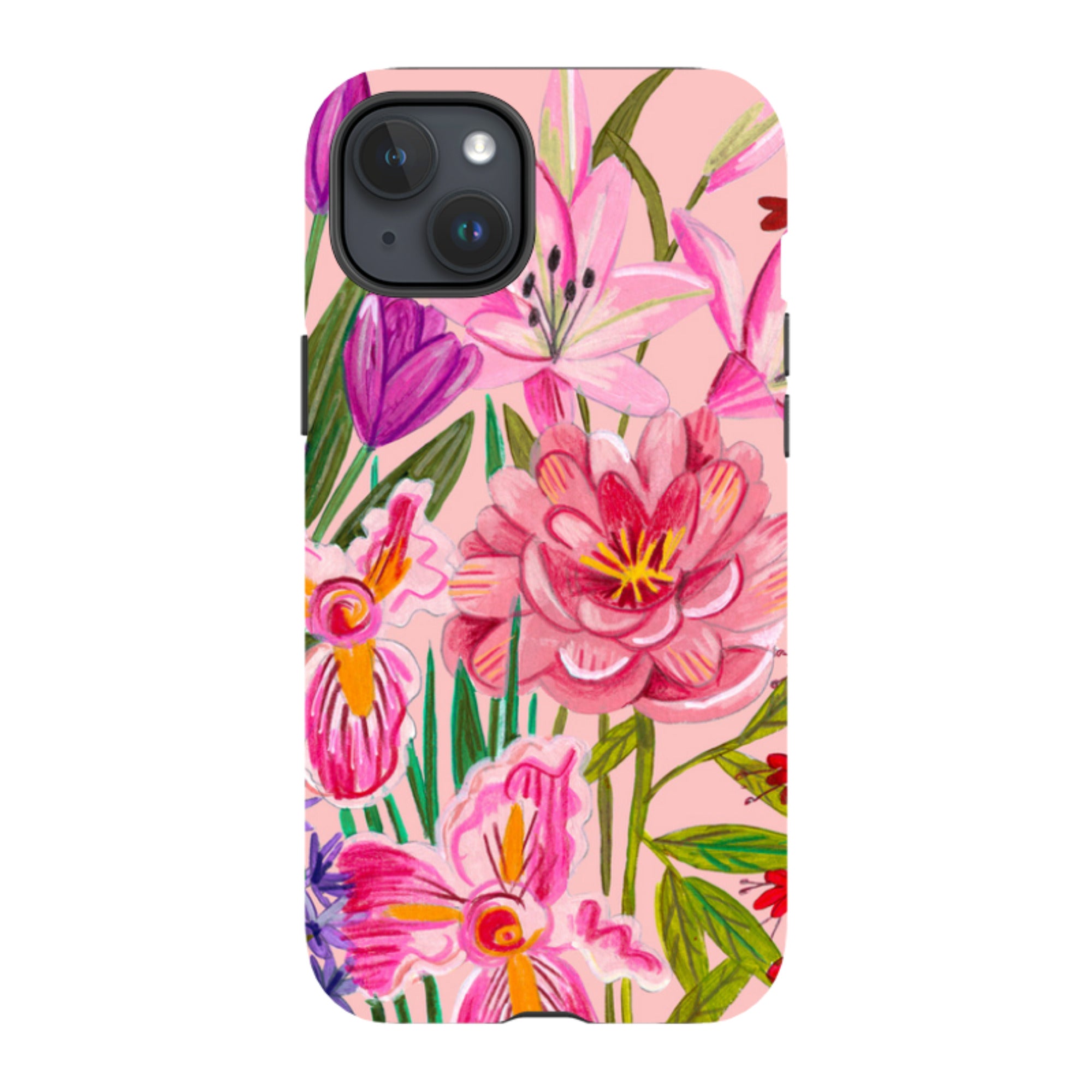 iPhone Tough Case - Pink Floral By Caroline Bonne Muller