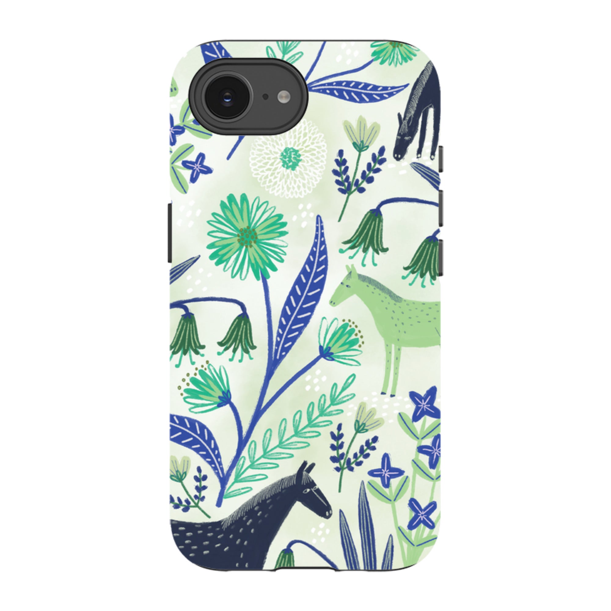 iPhone Tough Case - Wild Ponies Green By Lee Foster Wilson