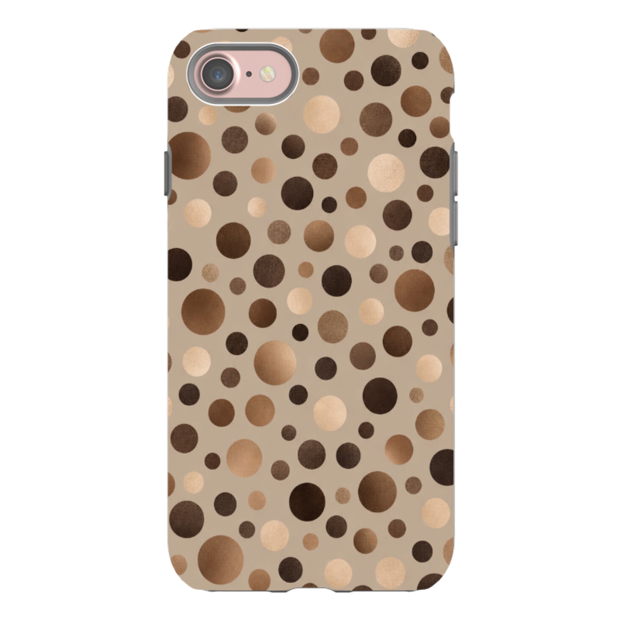iPhone Tough Case - Rose Gold Polka Dot