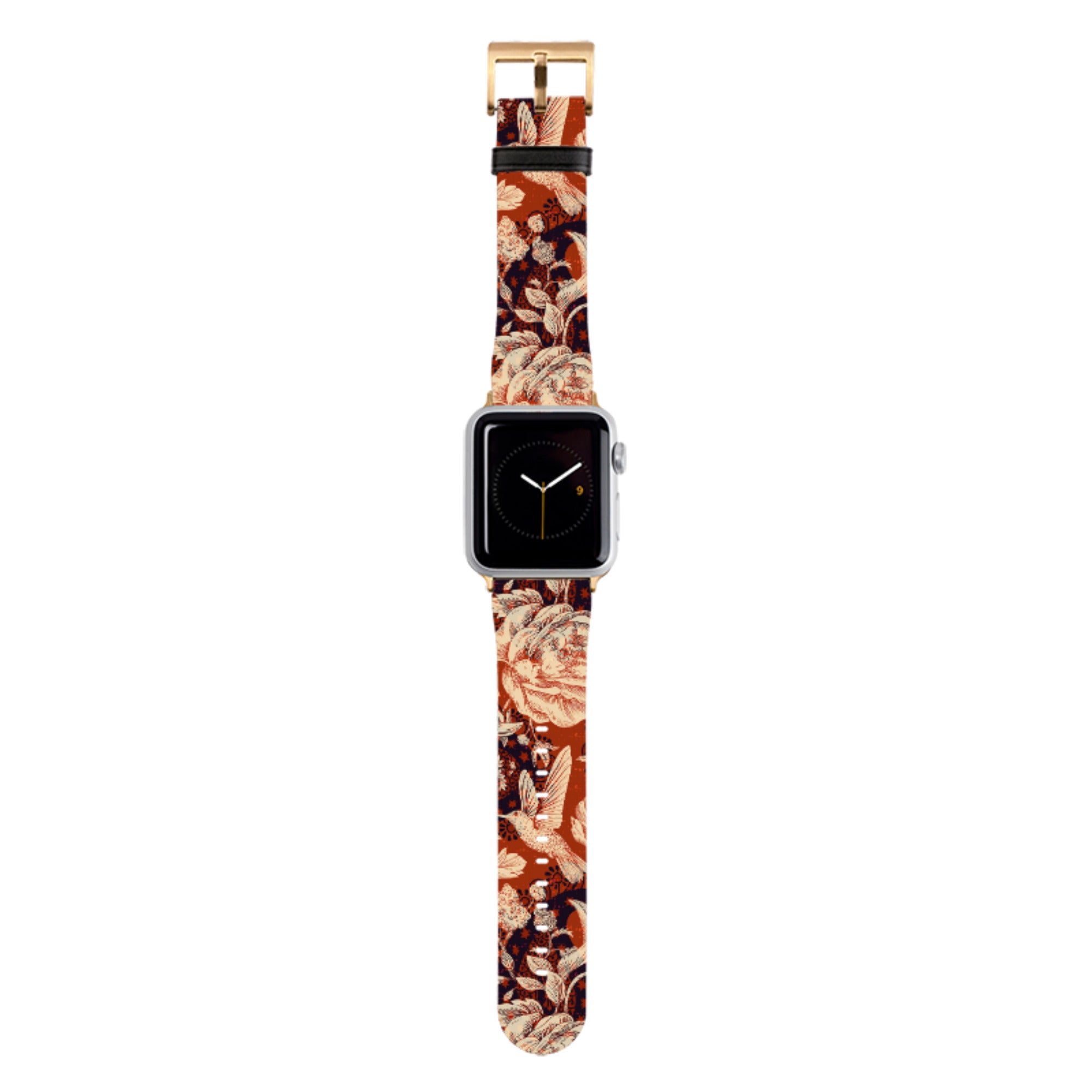 Brown Peonies Apple Watch Strap
