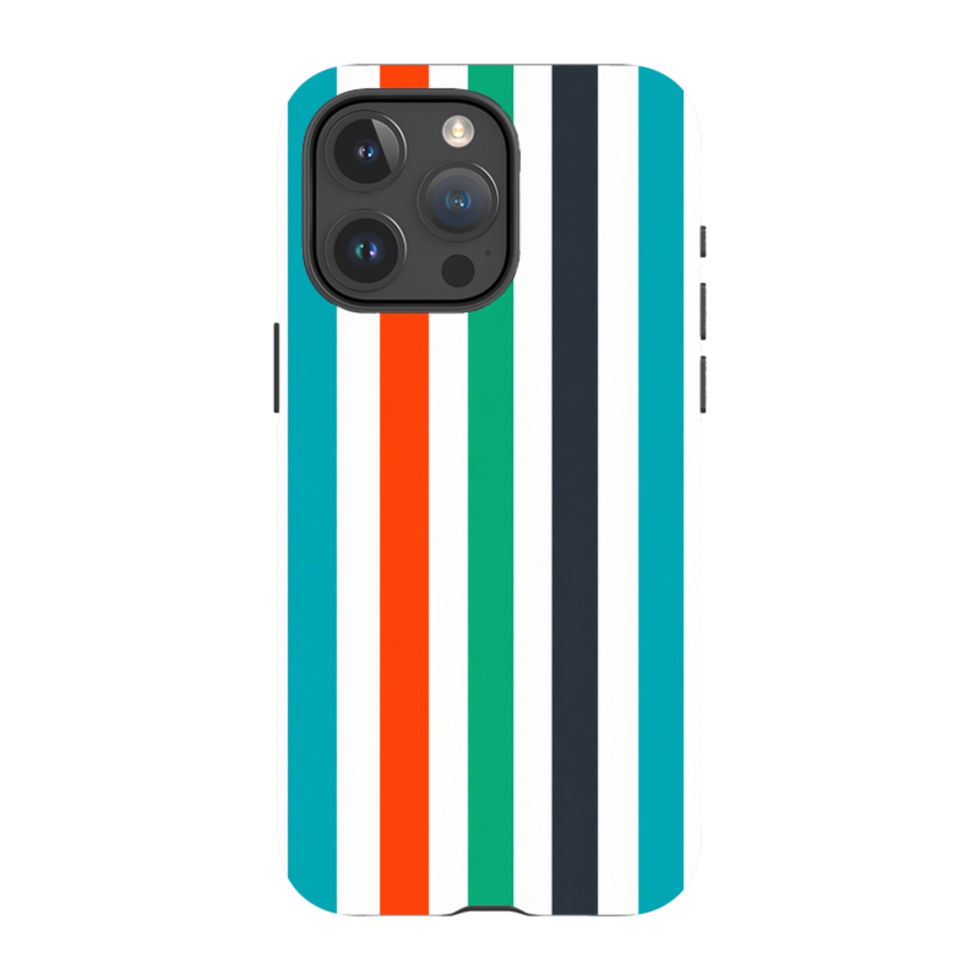 iPhone Tough Case - Orange & Teal Stripe