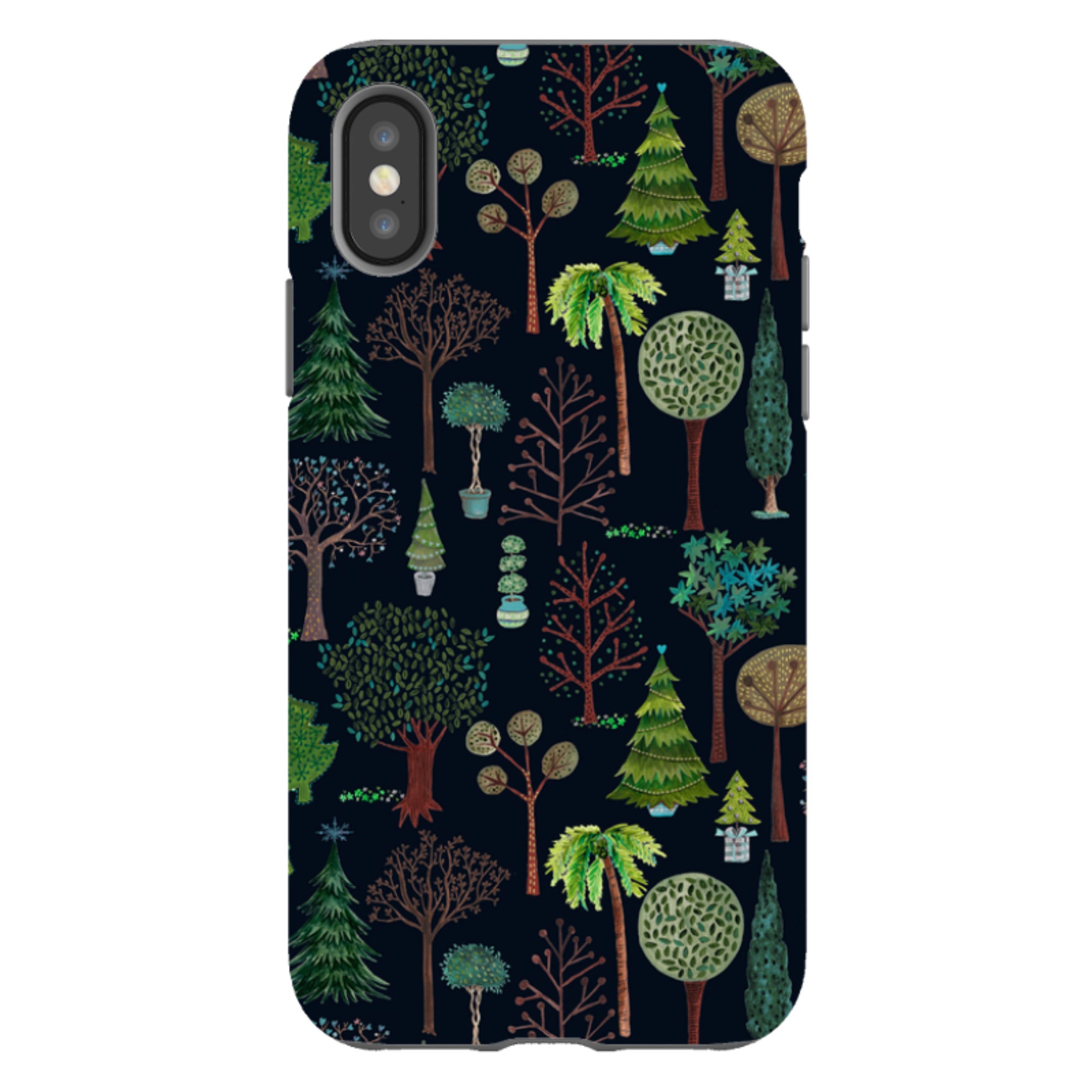 iPhone Tough Case - Xmas Trees Dark By Caroline Bonne Muller