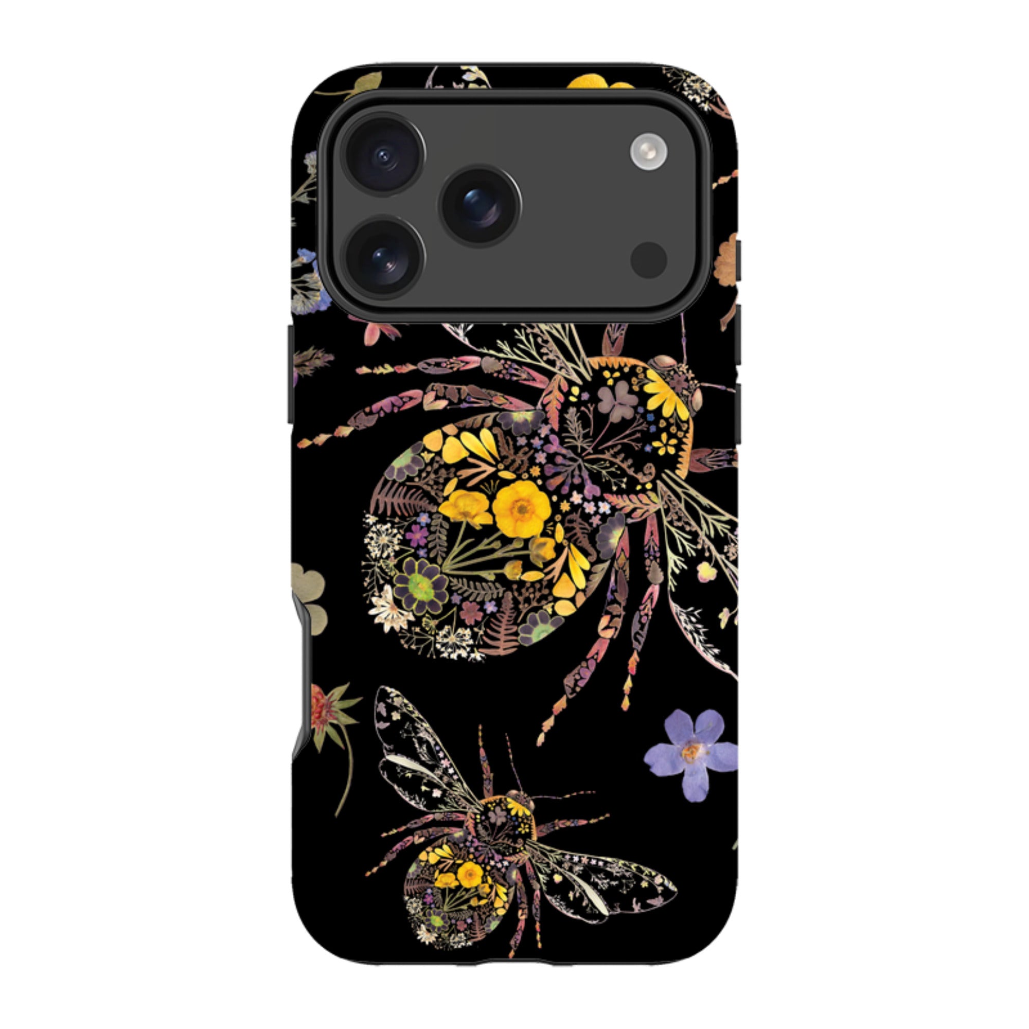 iPhone Tough Case - Floral Bumble Bees By Helen Ahpornsiri