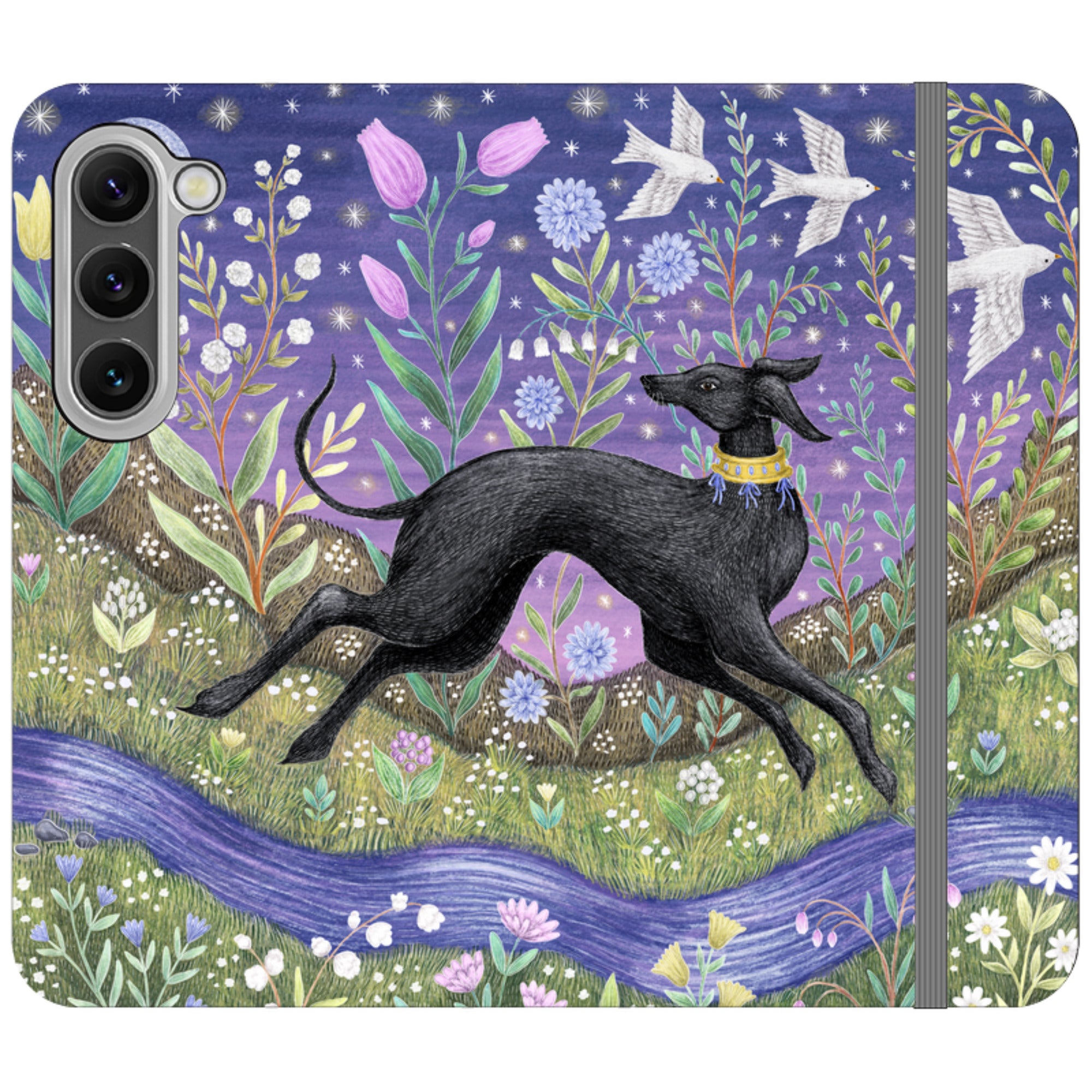 Meadow Hound Wallet Case By Catherine Rowe