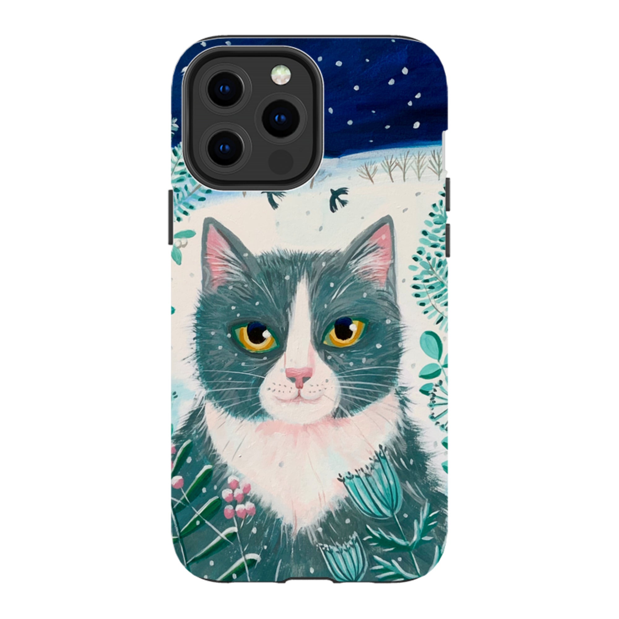 iPhone Tough Case - Xmas Cat By Mary Stubberfield