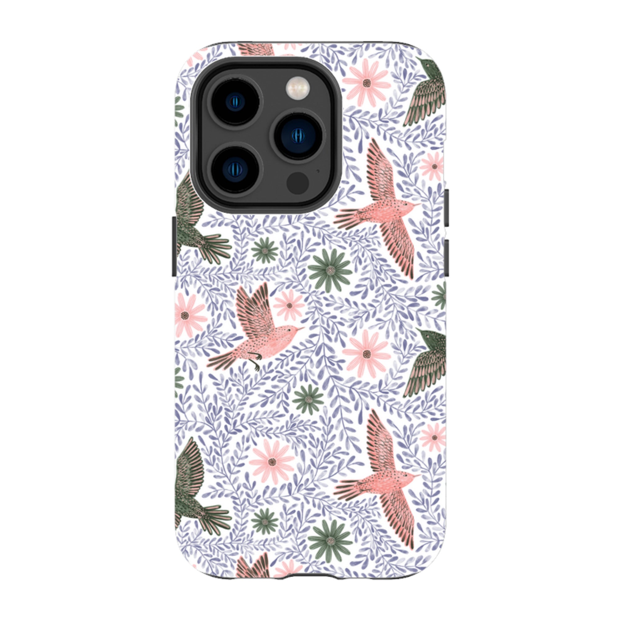 iPhone Tough Case - Bird Pattern Blue By Lee Foster Wilson