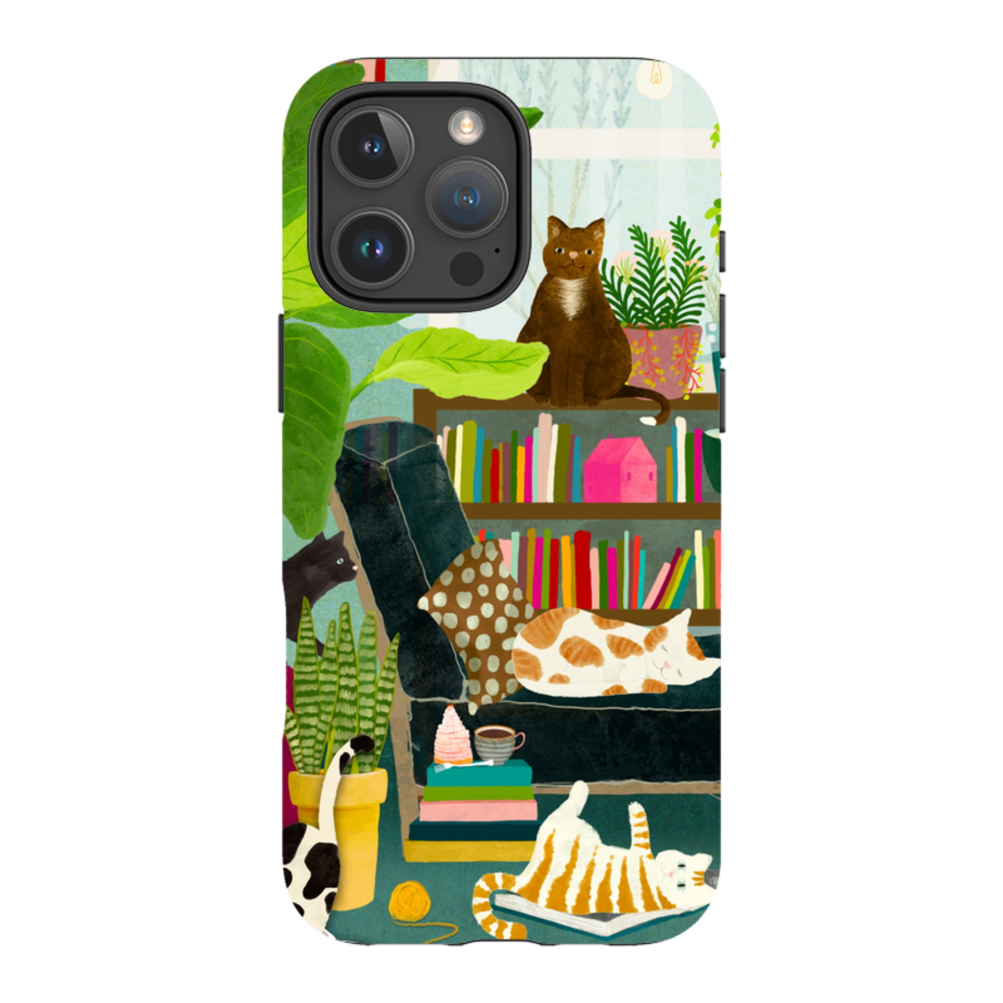 iPhone Tough Case - Cat Library By Katherine Quinn