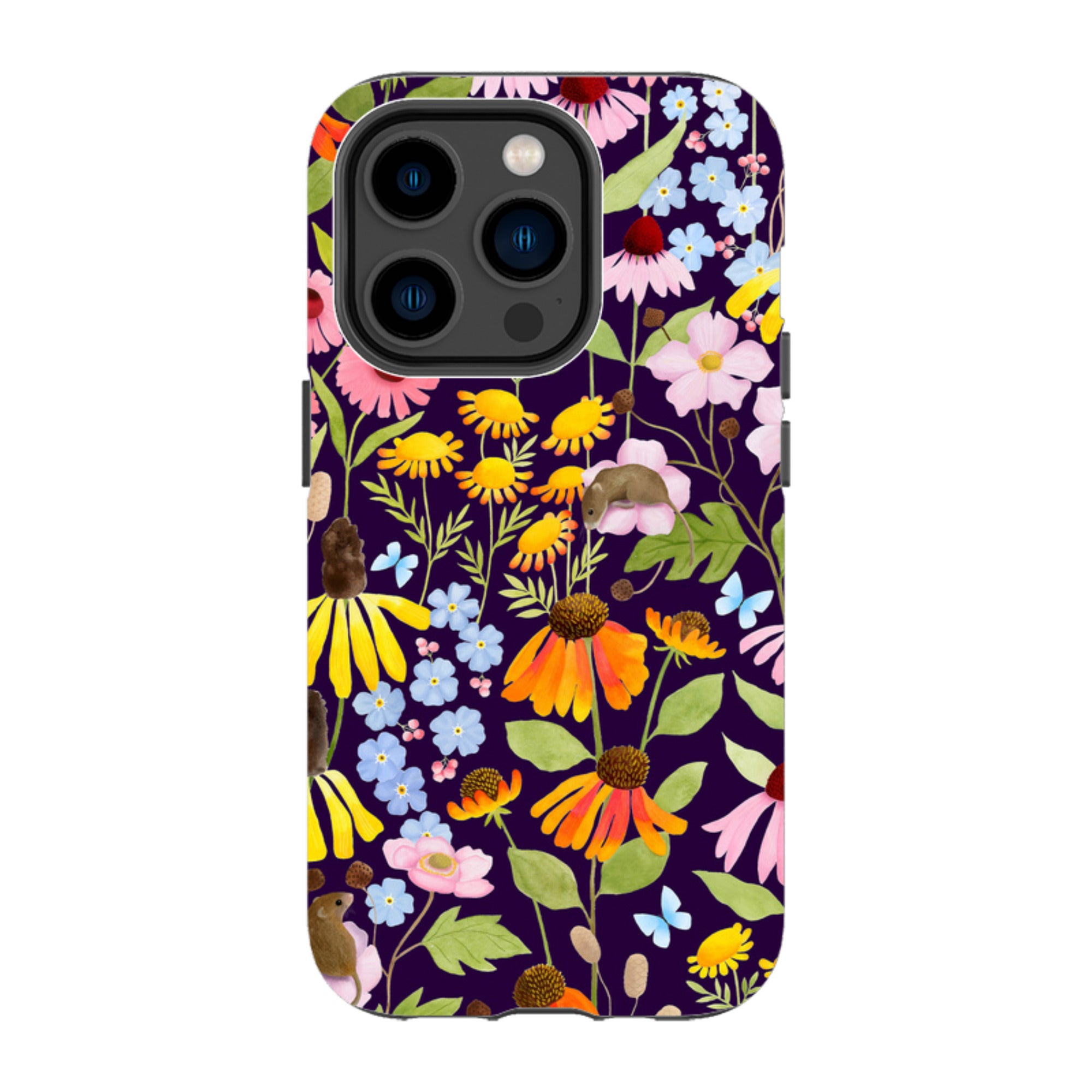 iPhone Tough Case - Mice And Wildflowers By Bex Parkin