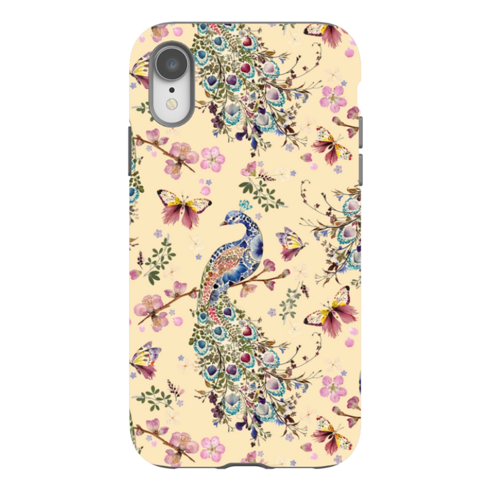 iPhone Tough Case - Peacock and Cherry Blossoms Lilly By Helen Ahpornsiri