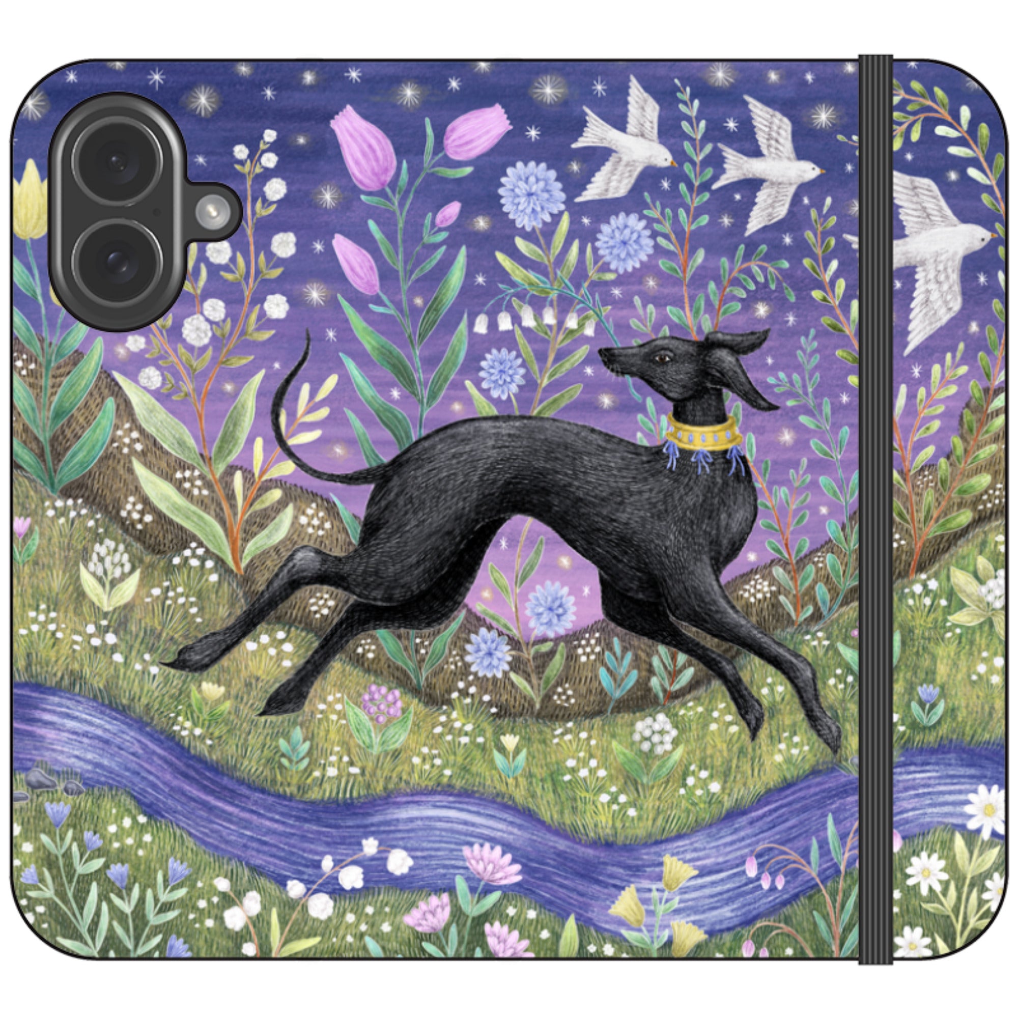 Meadow Hound Wallet Case By Catherine Rowe