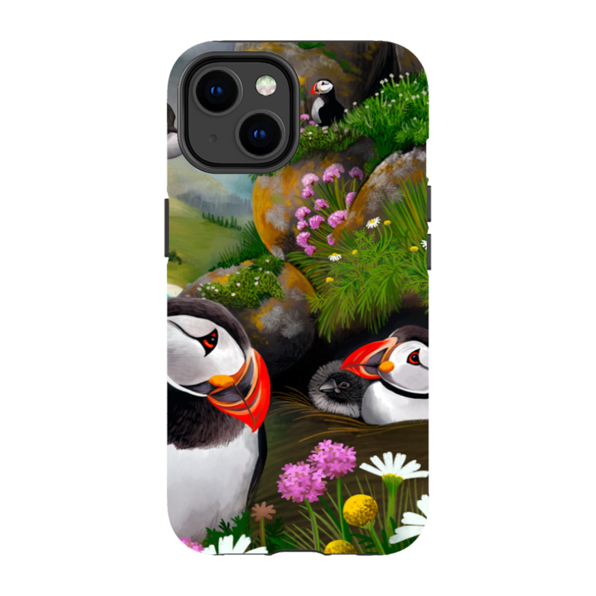 iPhone MagSafe Tough Case - Puffin Family By Anna Stead
