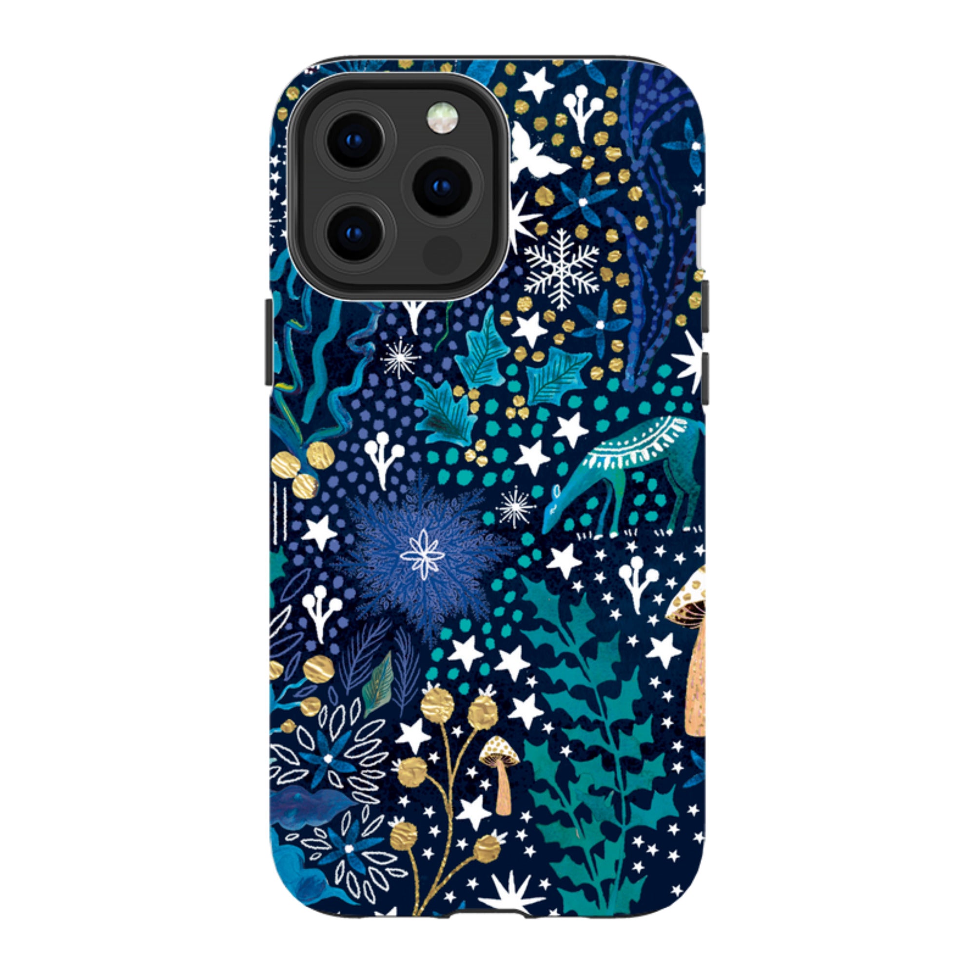 iPhone MagSafe Tough Case - Winter Flowers Teal By Emma Frances Grant