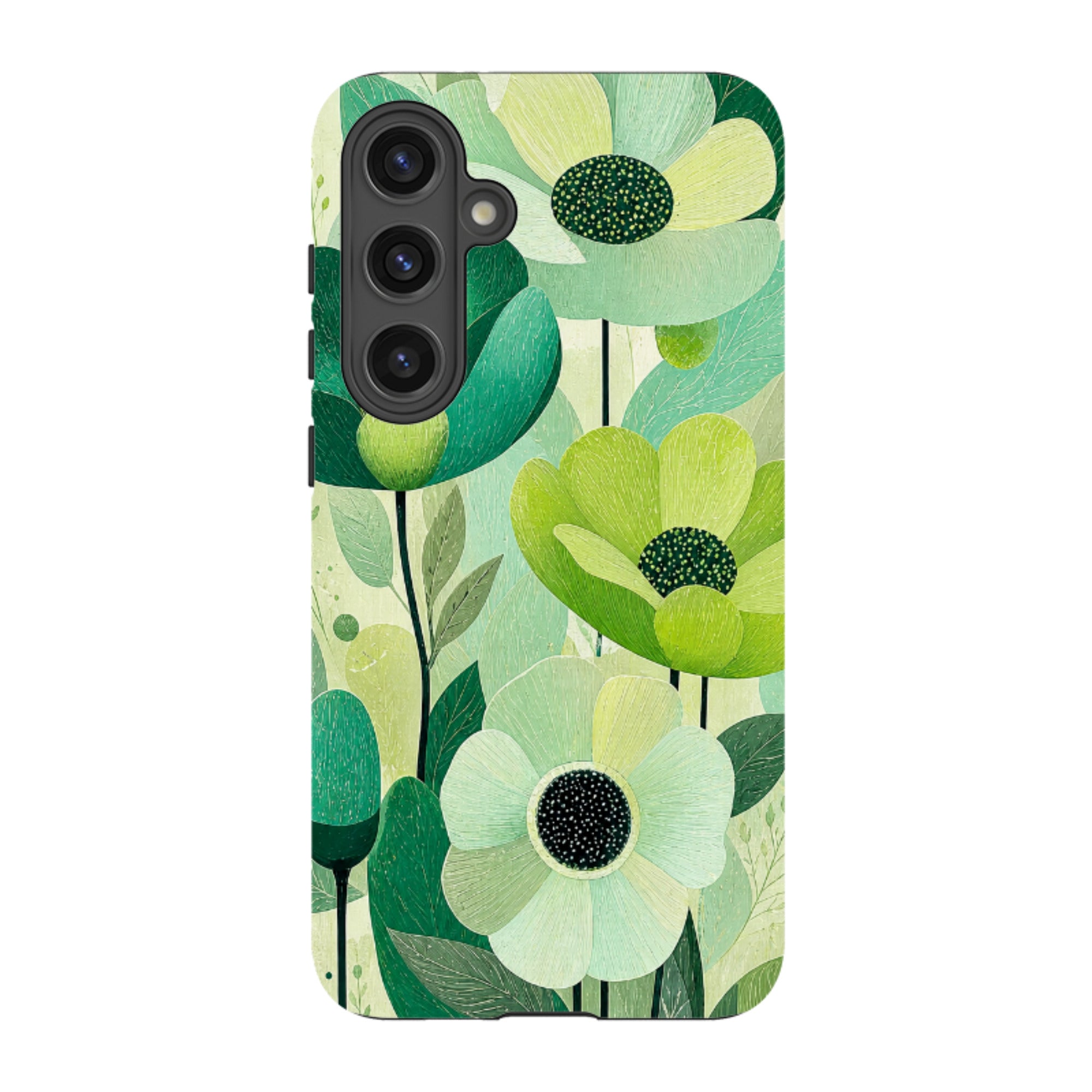 Samsung Tough Case - Mint Woodgrain Floral