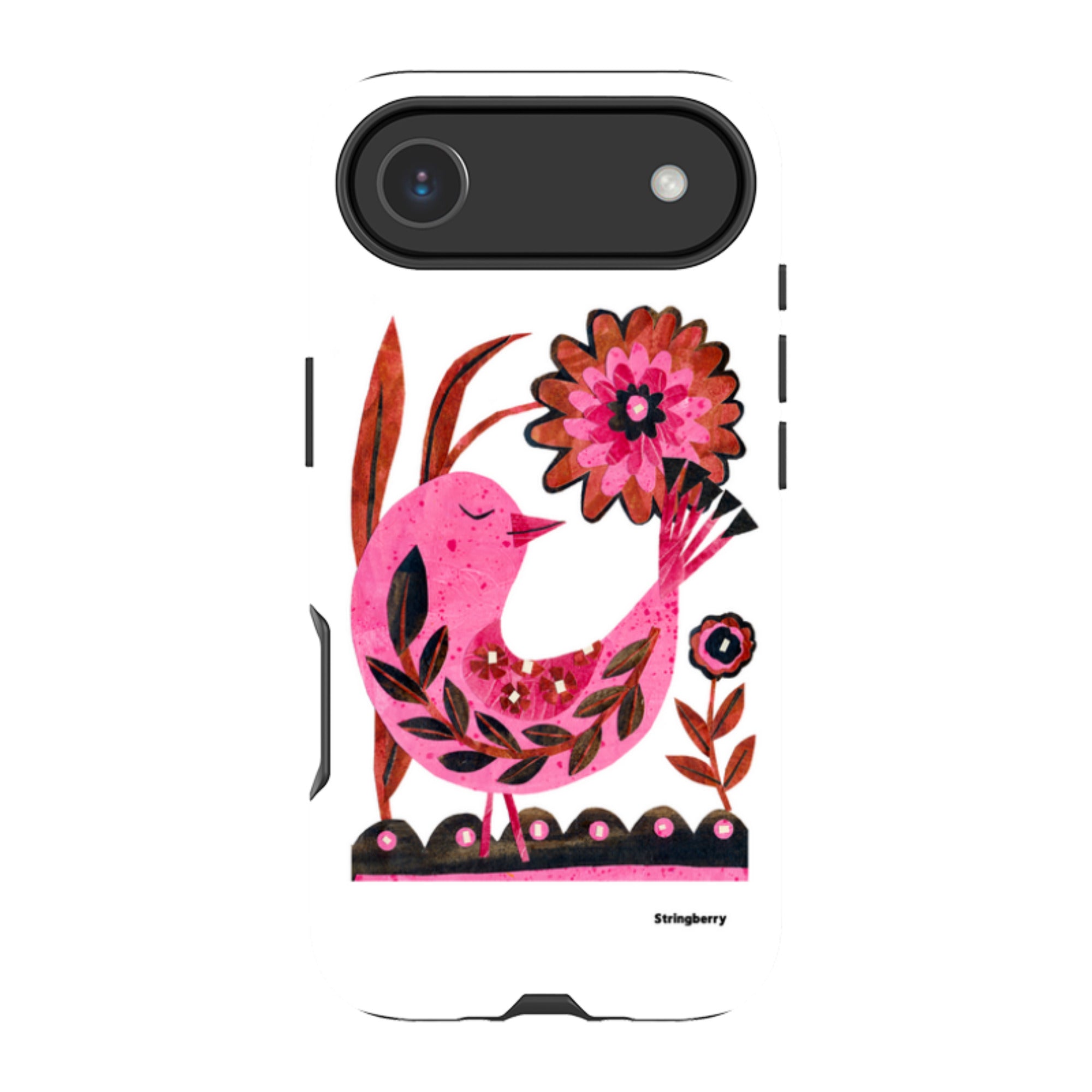 iPhone Tough Case - Folk Floral Bird By Tracey English