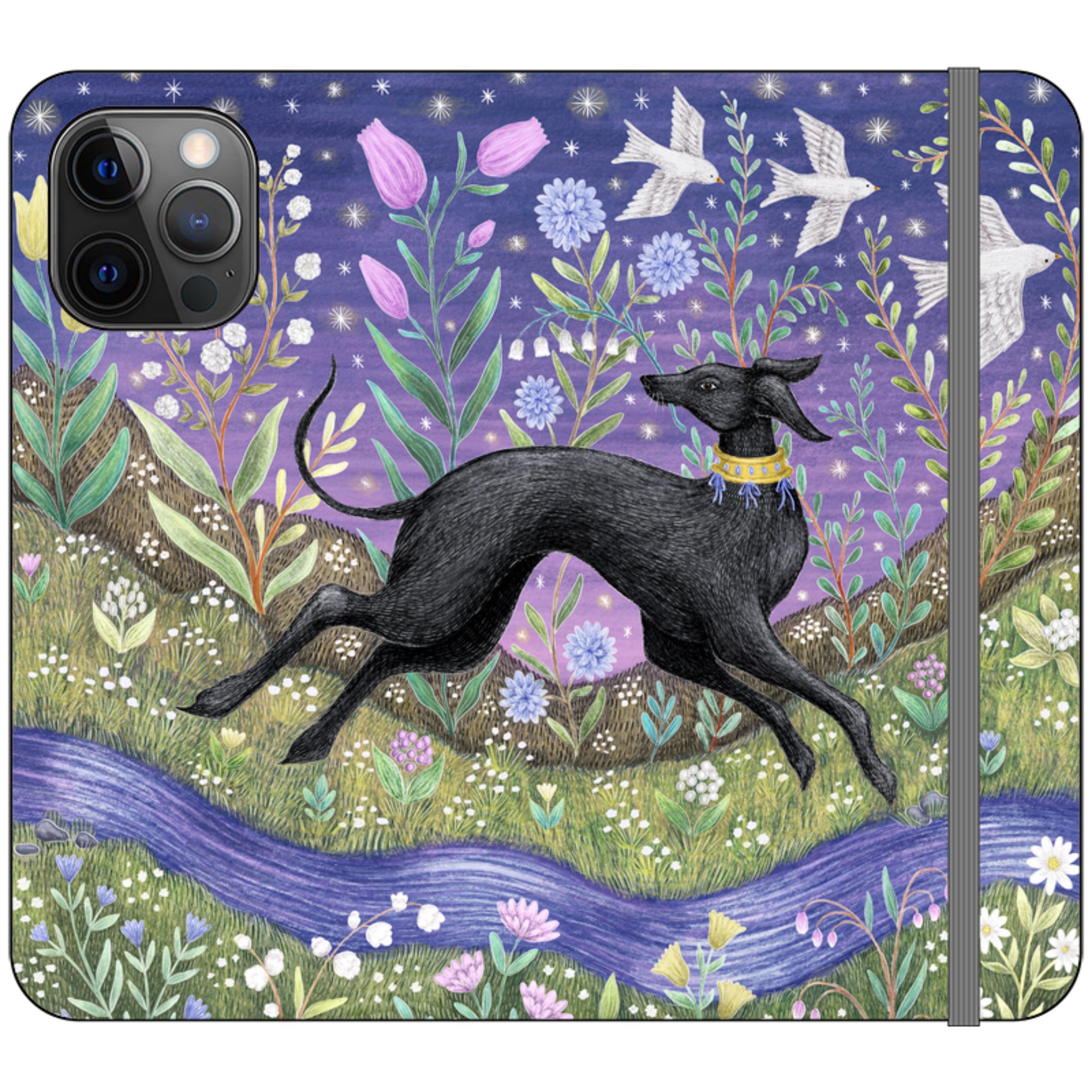 Meadow Hound Wallet Case By Catherine Rowe