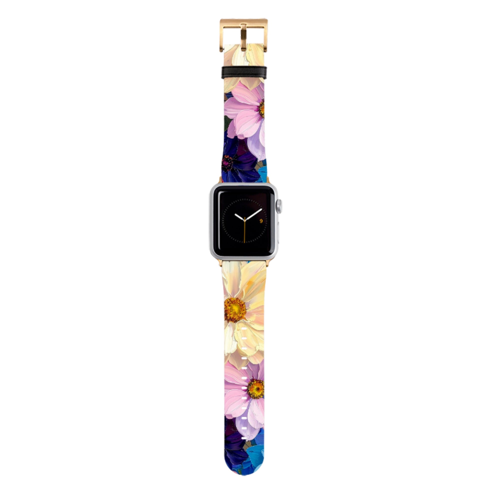 Summer Floral Blue Garden Apple Watch Strap